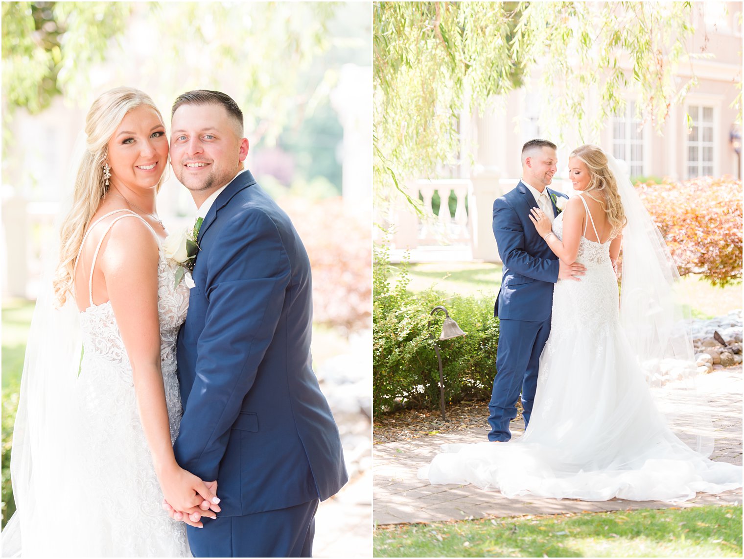 New Jersey couple hugs during wedding photos in Sicklerville NJ