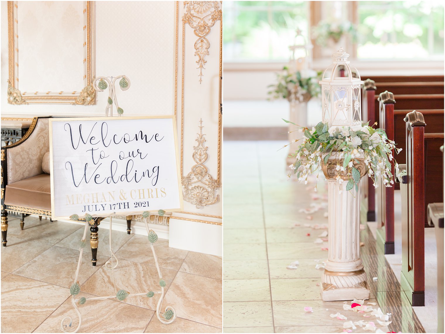 welcome sign for wedding ceremony at Brigalias