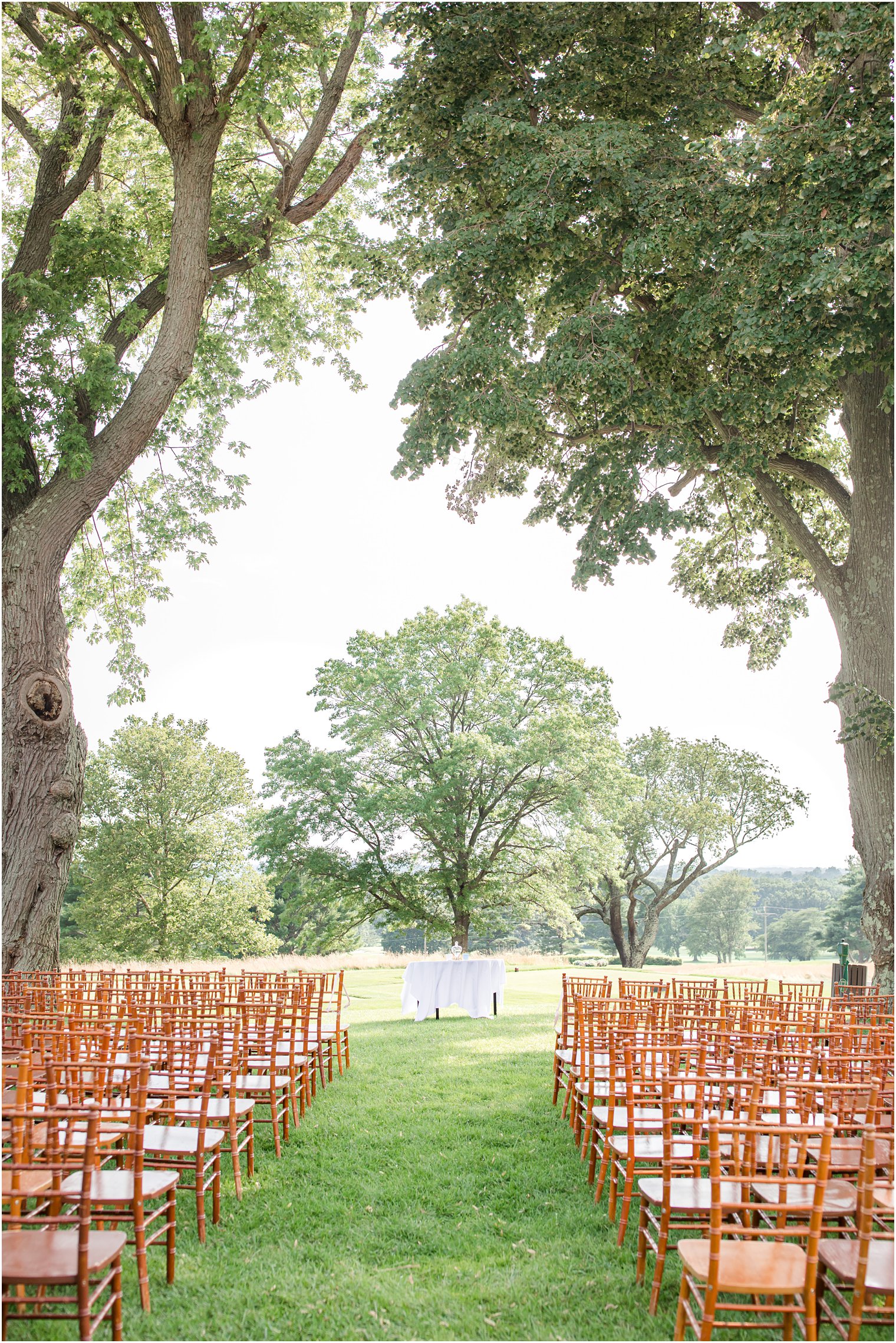 ceremony setup on green at Navesink Country Club