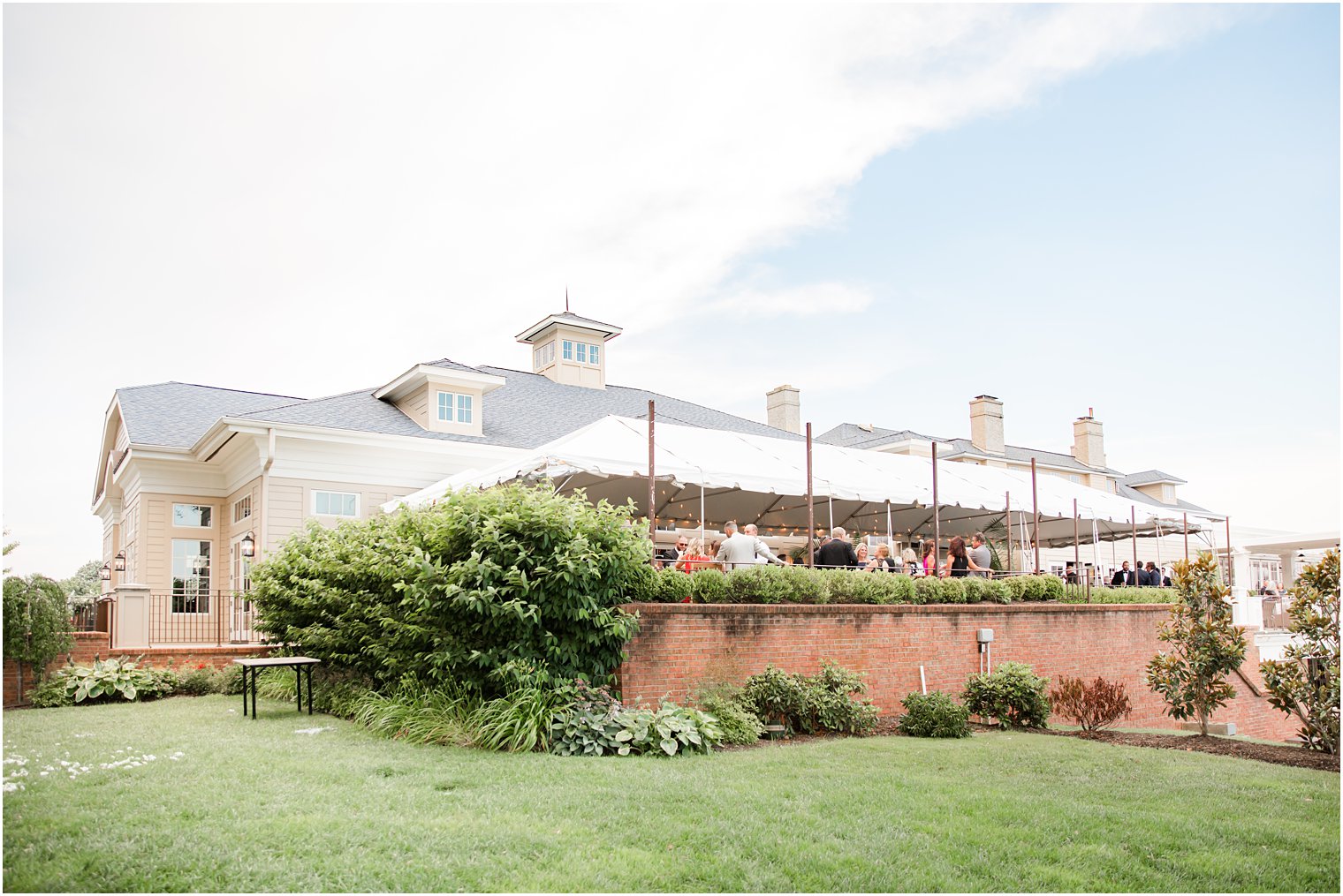 cocktail hour on patio of Navesink Country Club