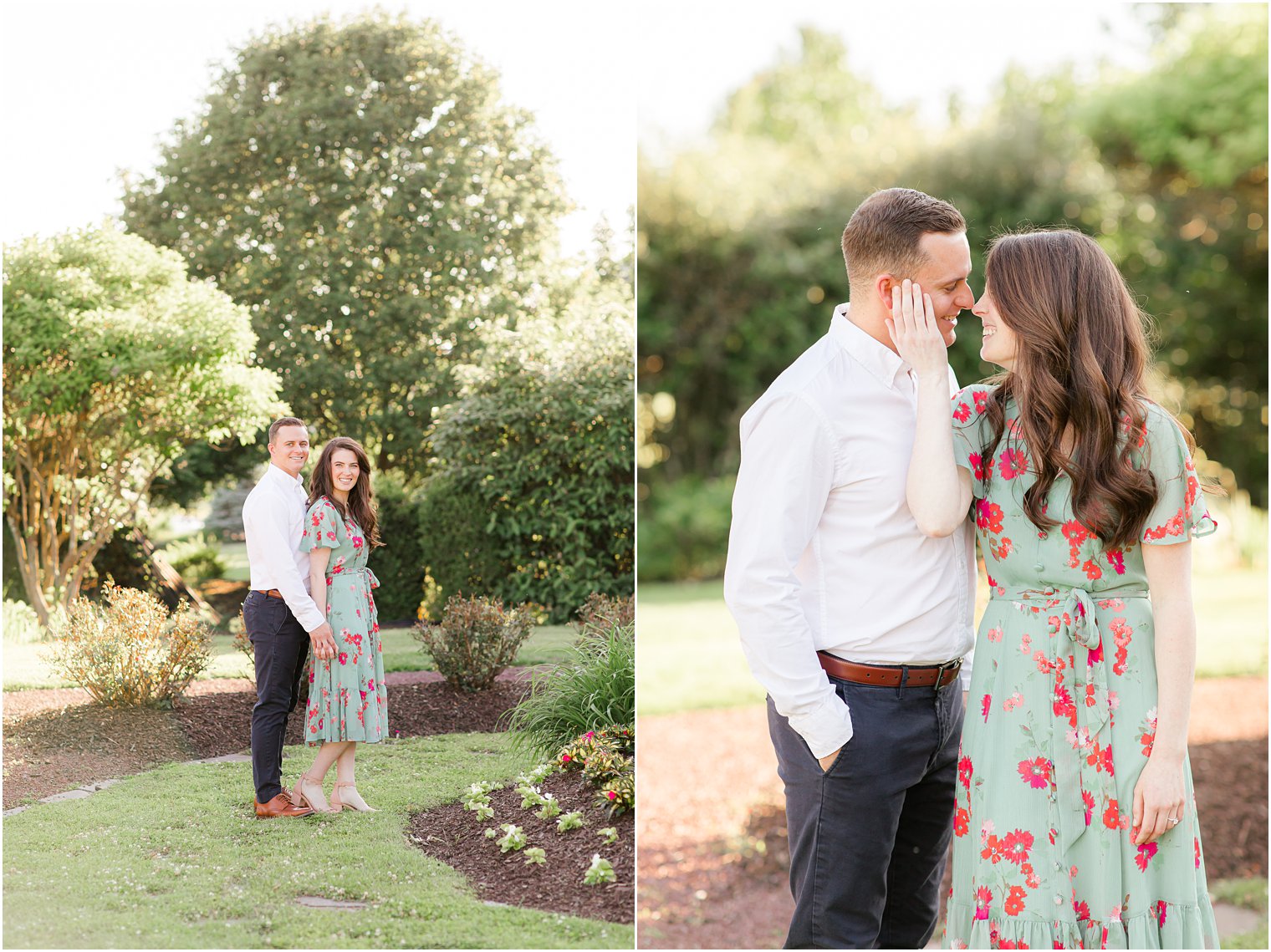 bride and groom nuzzle noses during PA engagement portraits 