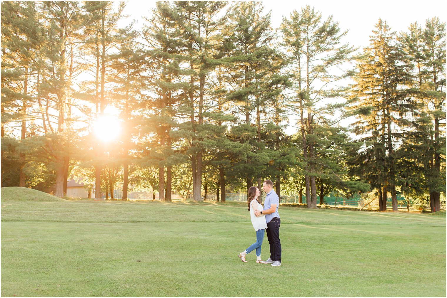 engagement portraits at sunset in the Poconos PA