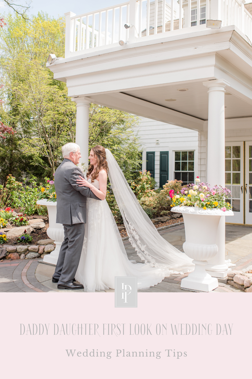 first look with dad on wedding day