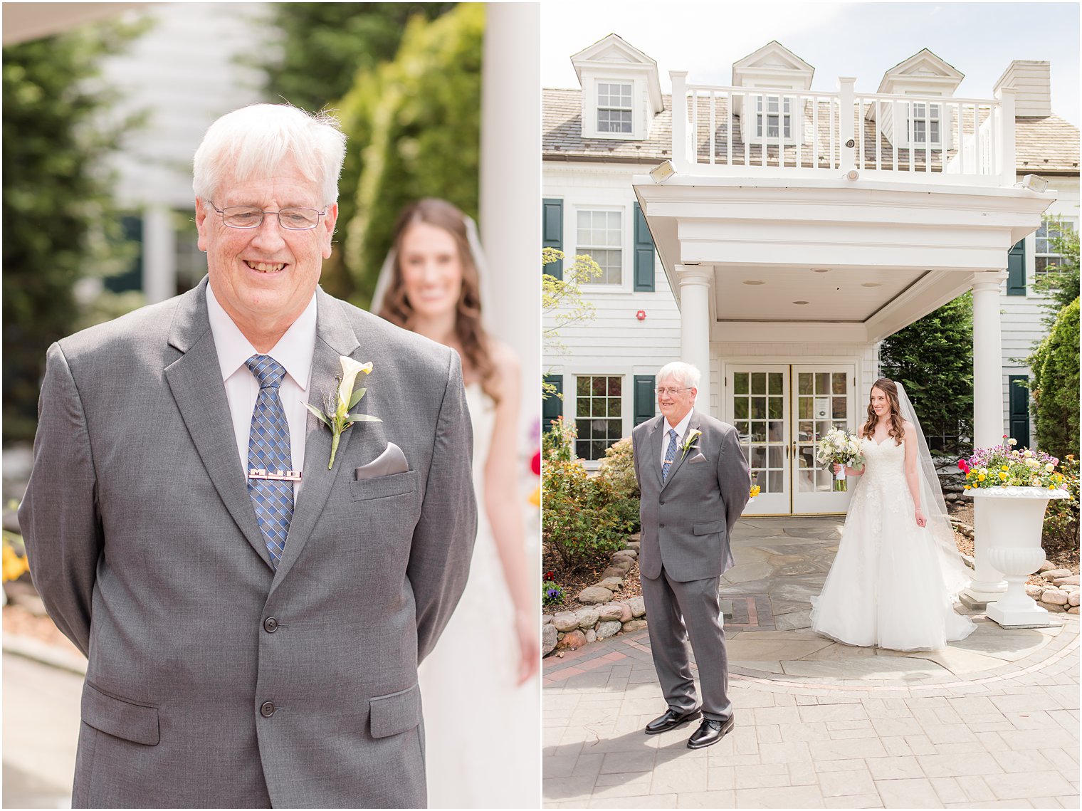 Daddy Daughter First Look: Getting Ready Photo Ideas for Wedding Day shared by New Jersey wedding photographer Idalia Photography