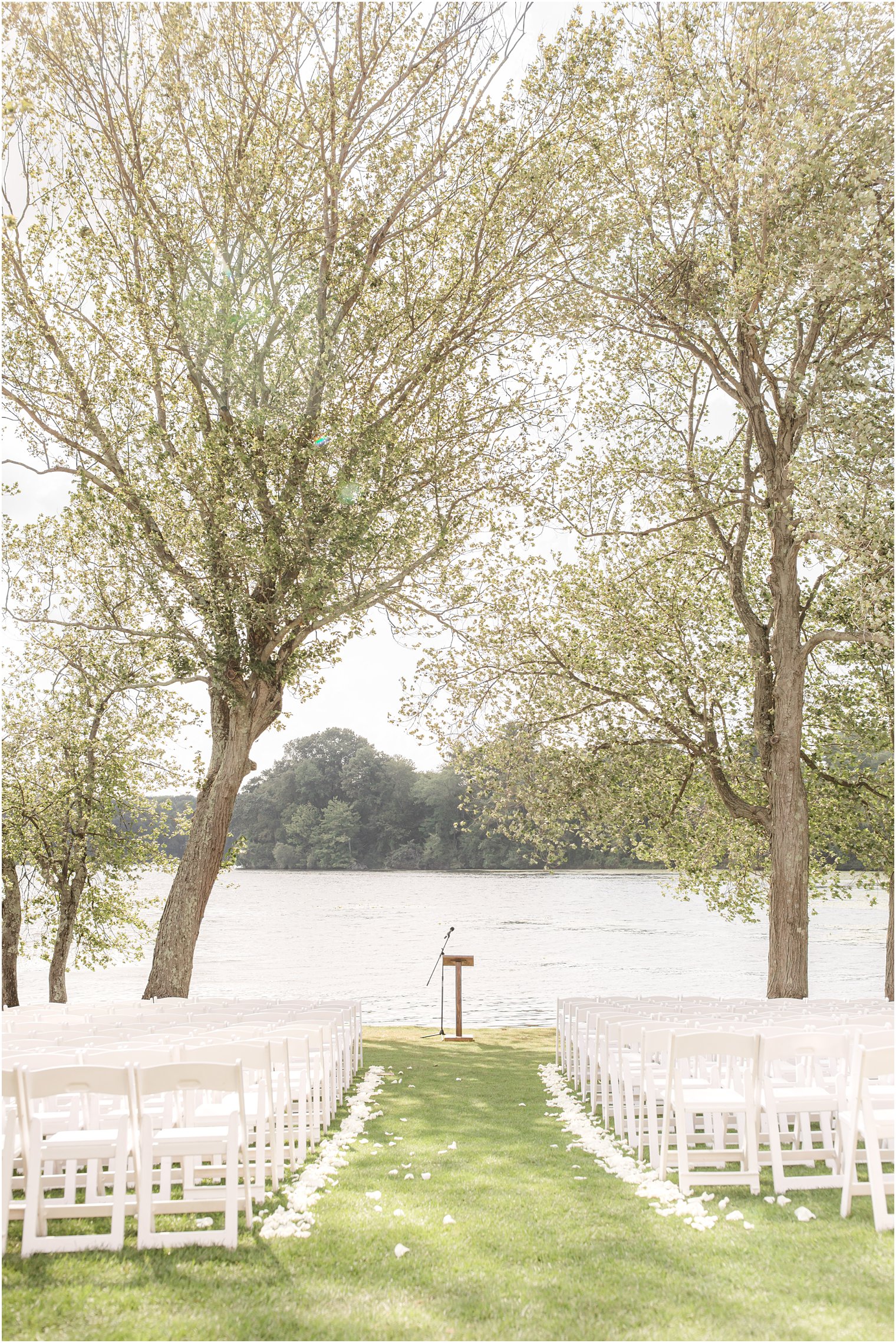 waterfront wedding ceremony at Indian Trail Club