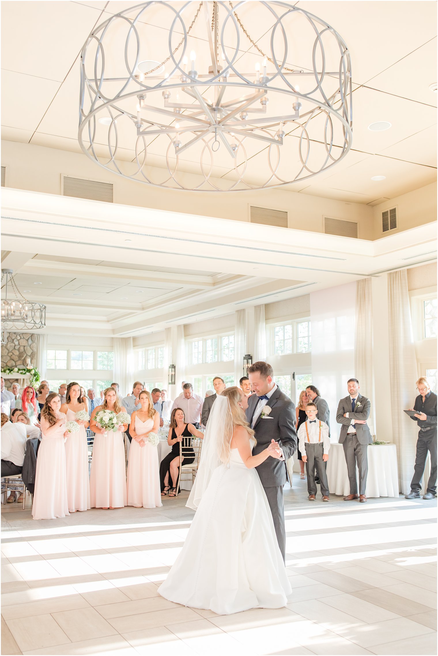 newlyweds have first dance during New Jersey wedding reception