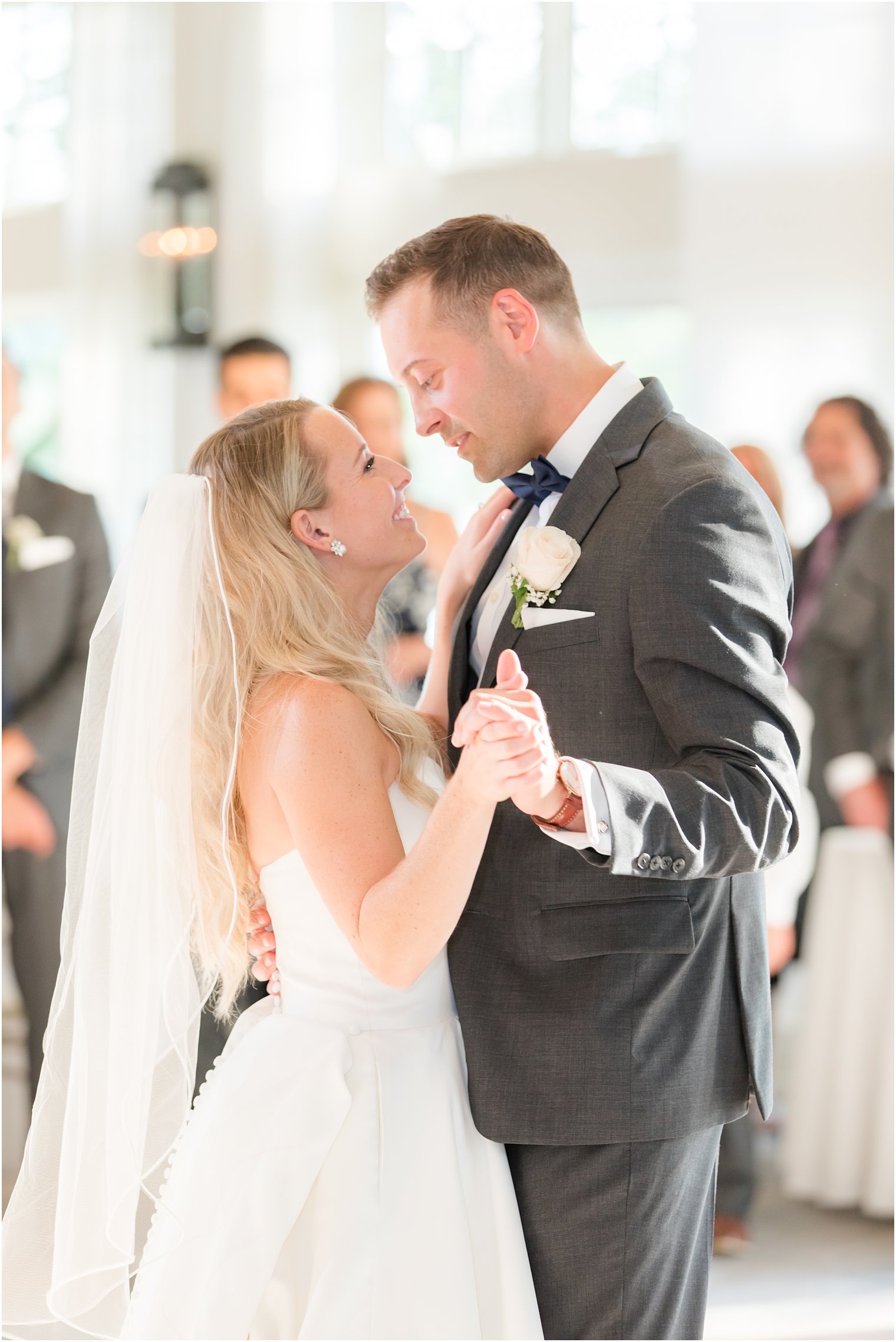 bride and groom have first dance during New Jersey wedding reception