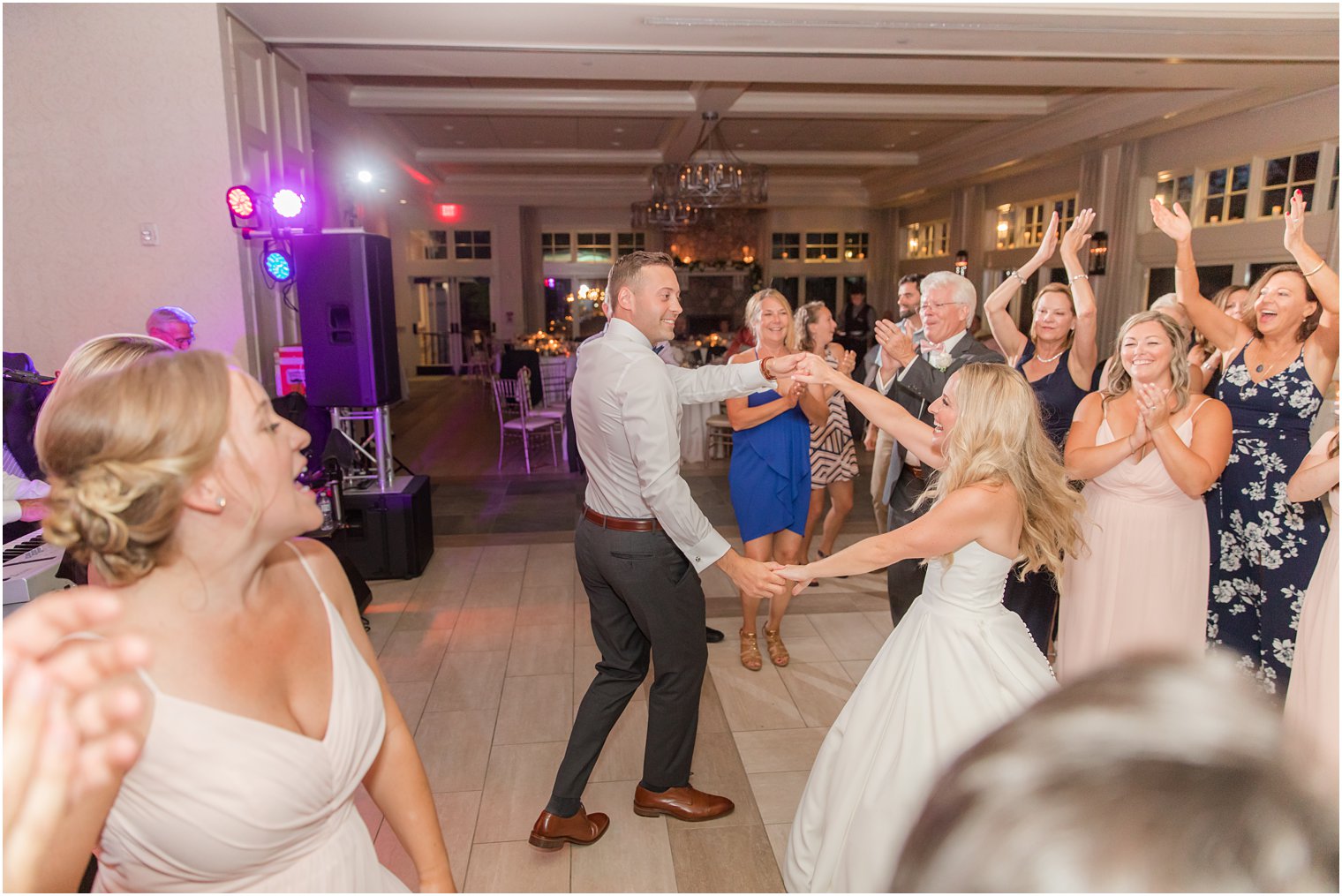 bride and groom dance together during New Jersey wedding reception