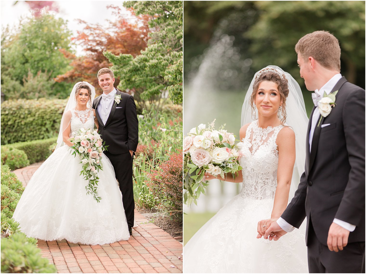 NJ couple walks through gardens at the Ashford Estate