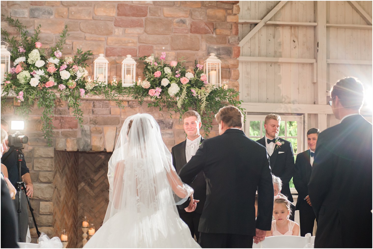 dad walks bride down aisle at Ashford Estate for wedding ceremony