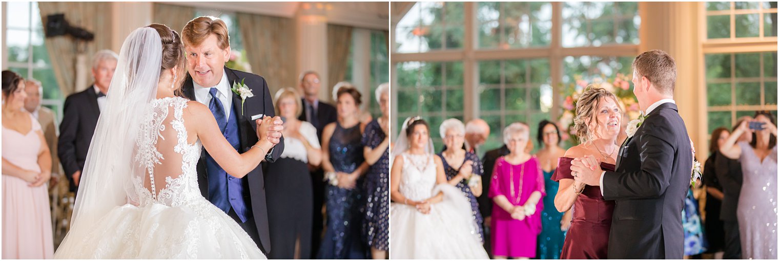 bride and groom have parent dances during Allentown NJ wedding reception