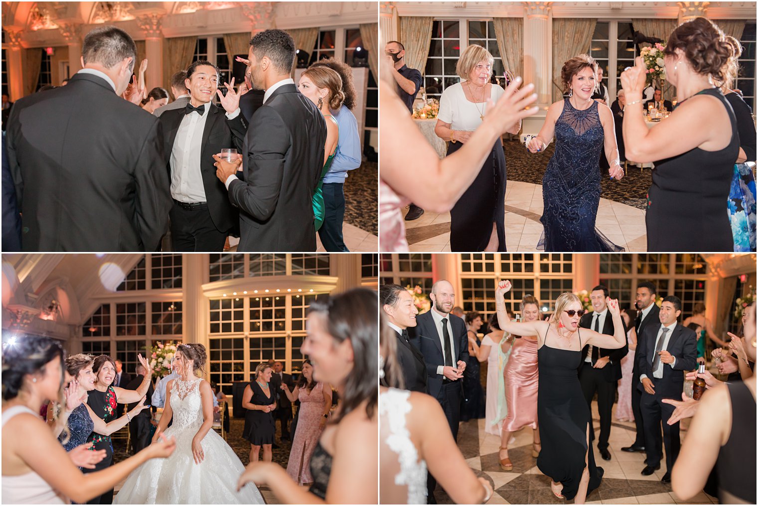 wedding guests dance with bride and groom at Ashford Estate 