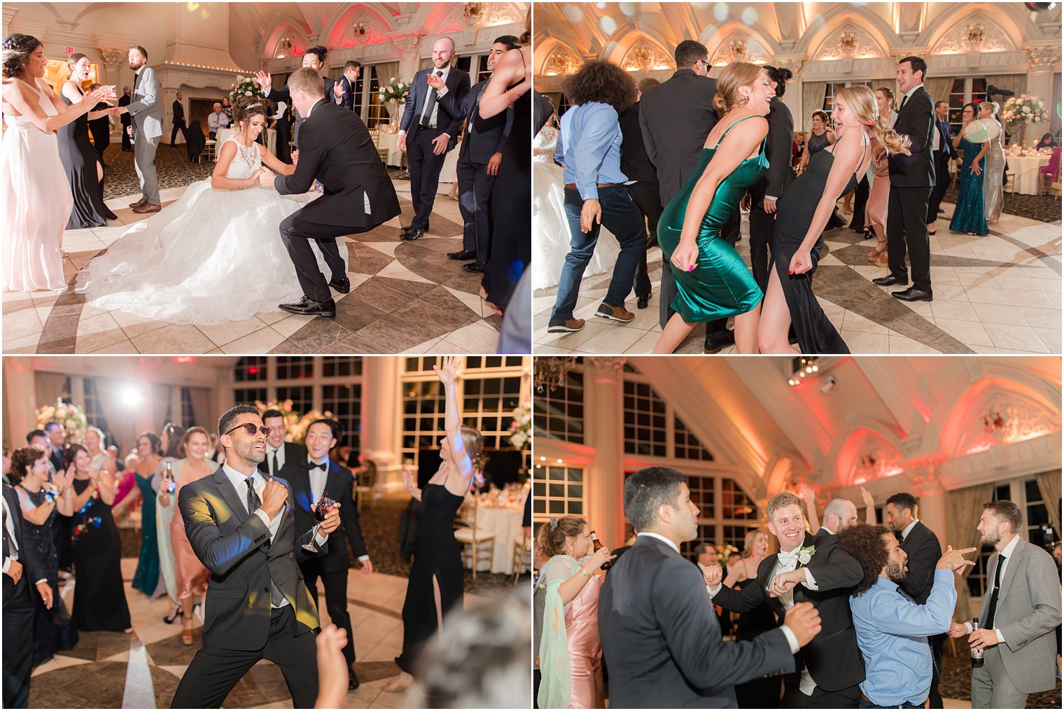 guests dance with newlyweds during Allentown NJ wedding reception