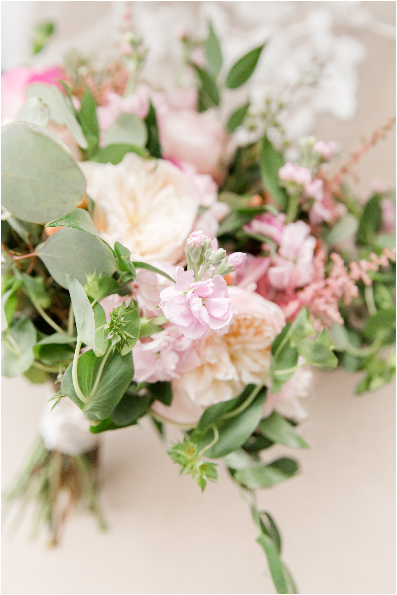 pastel pink floral bouquet for the bride