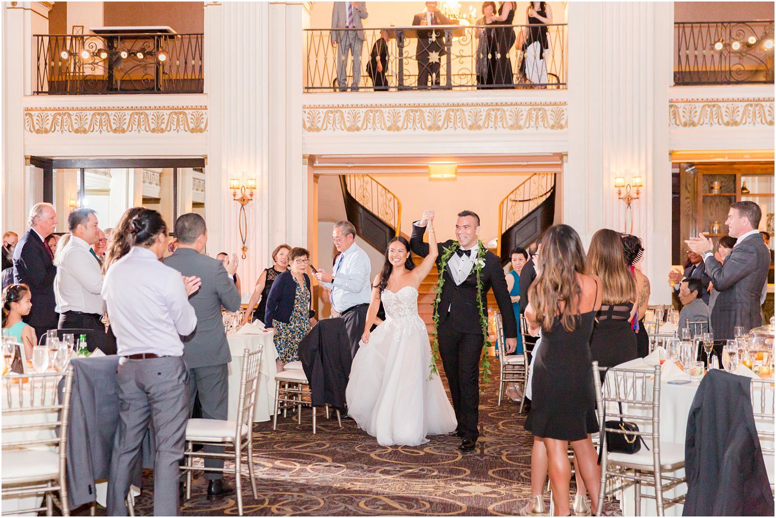 bride and groom enter Ballroom at the Ben wedding