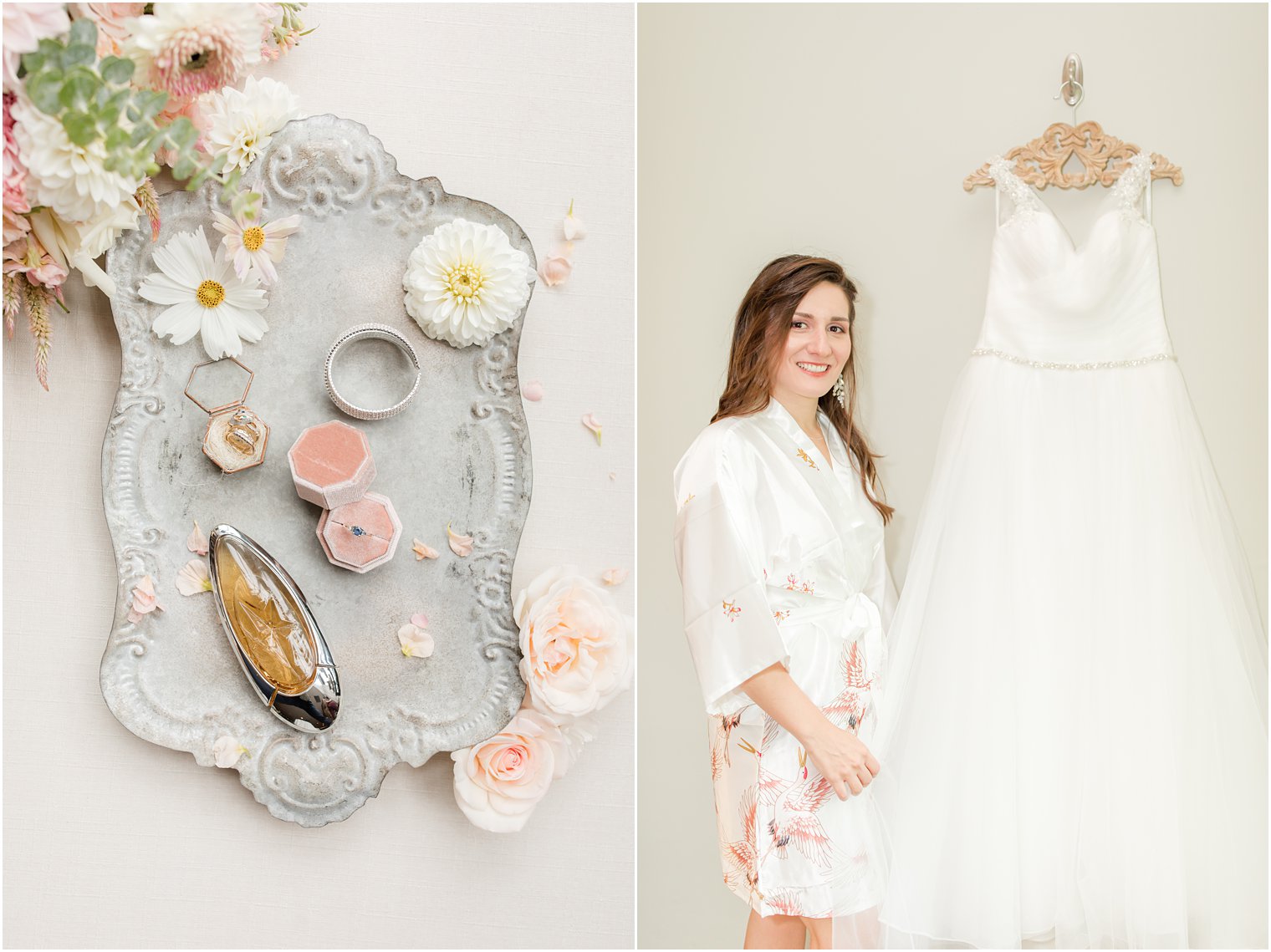 bride holds edge of dress before Chauncey Hotel wedding