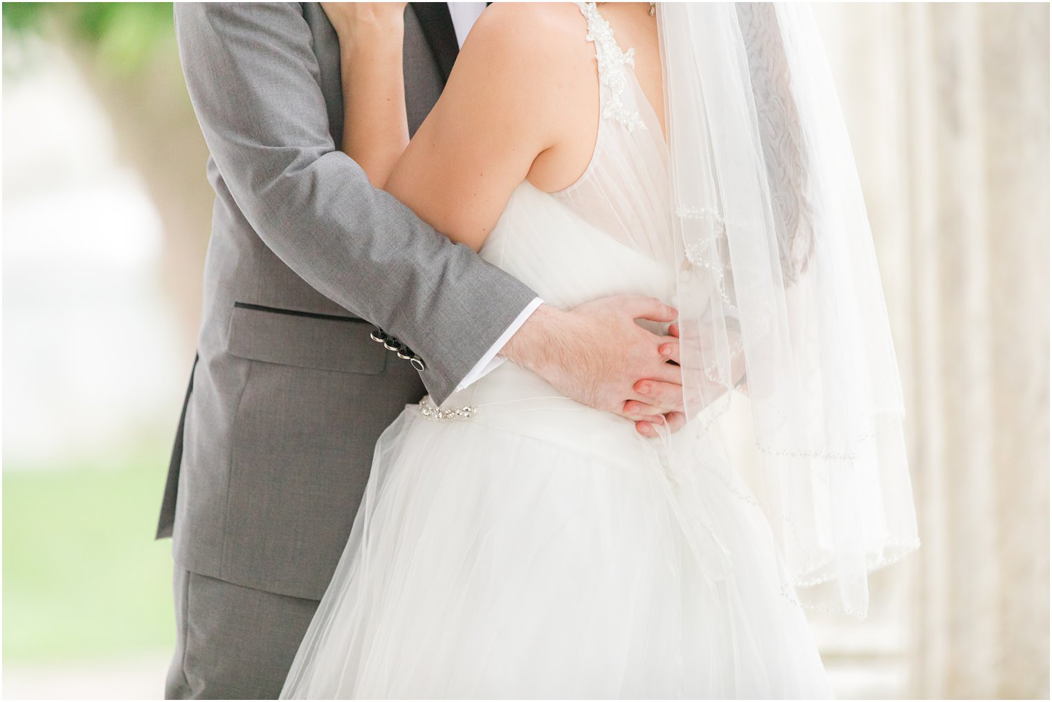 bride and groom hug at Princeton University