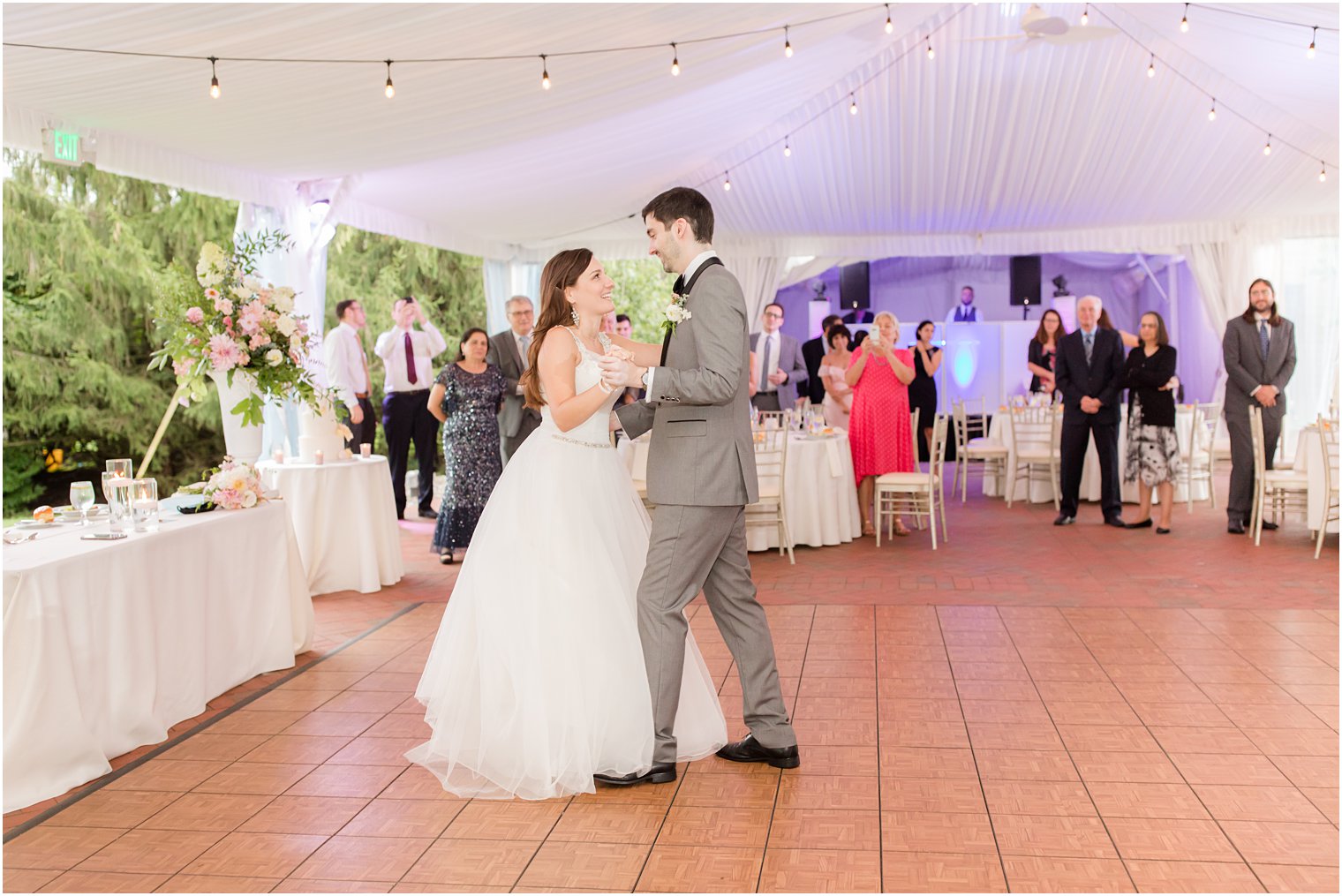newlyweds have first dance during NJ wedding reception