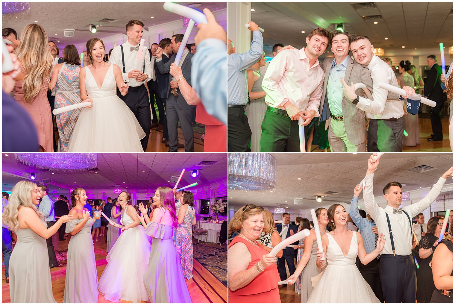 wedding guess play with boomwhackers at NJ wedding reception