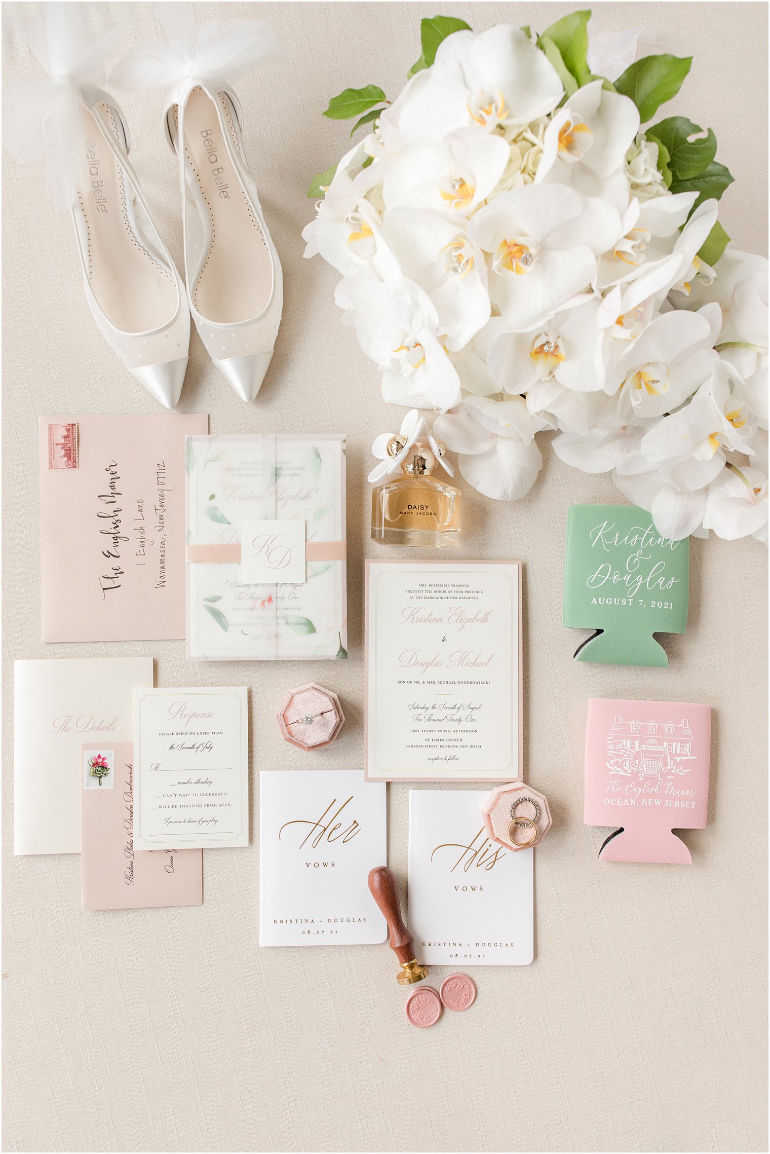 bride's details for NJ wedding day