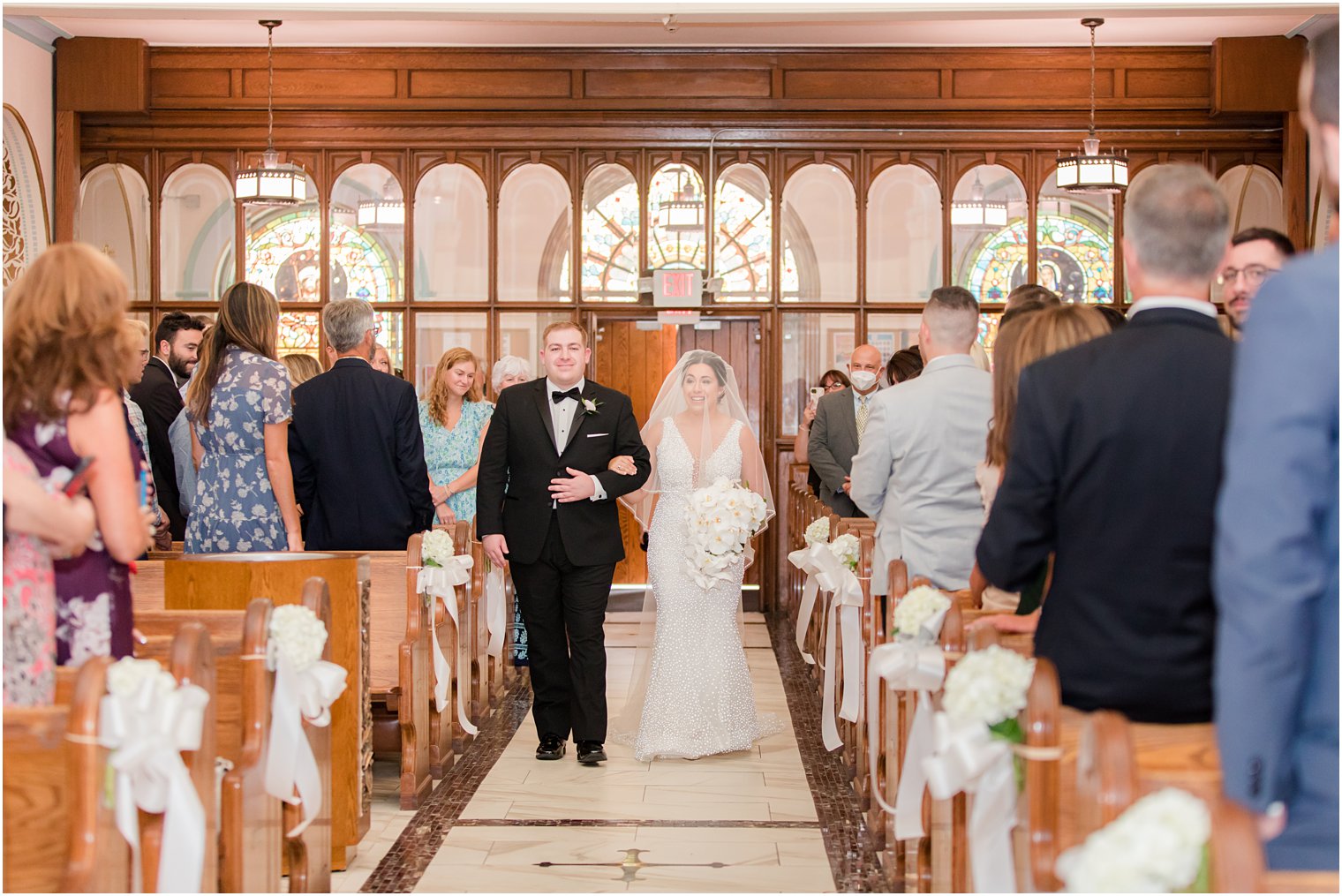bride enters ceremony at St. James church