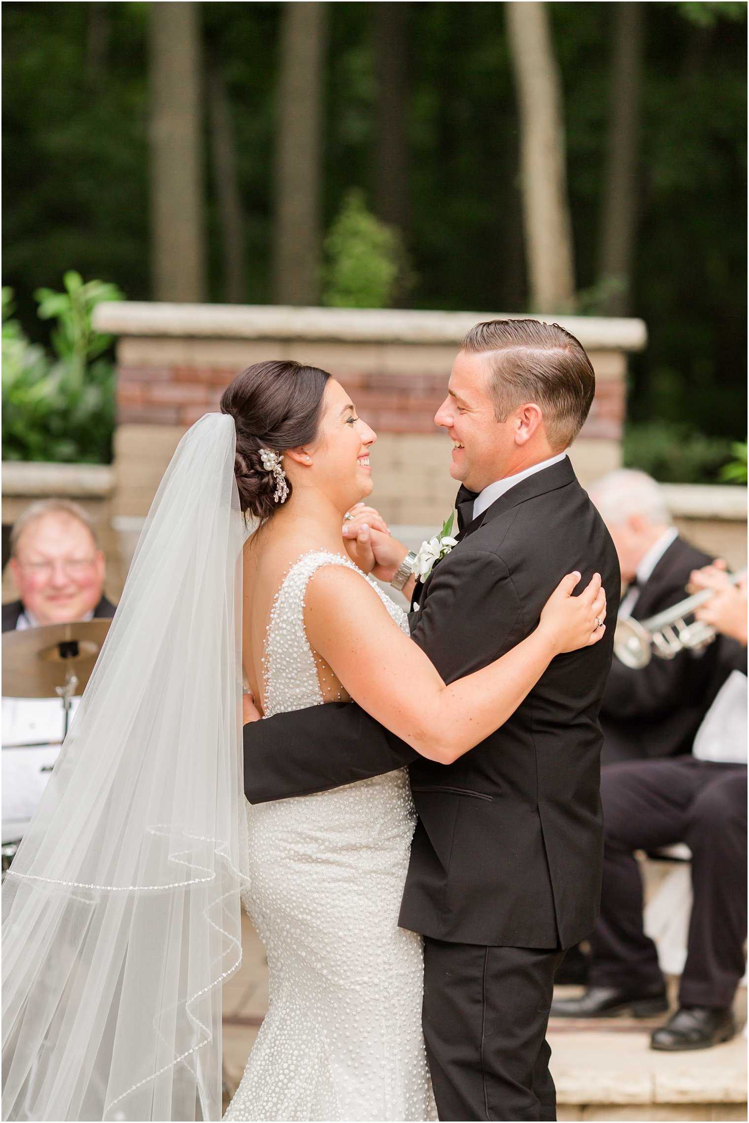 bride and groom dance after ceremony at The English Manor 