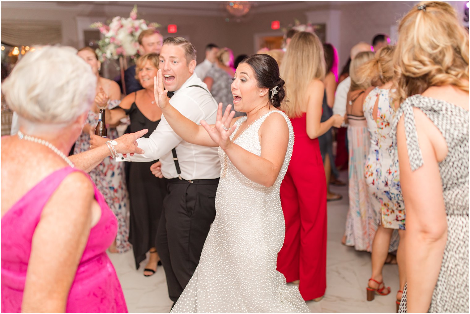 bride dances during NJ wedding reception 