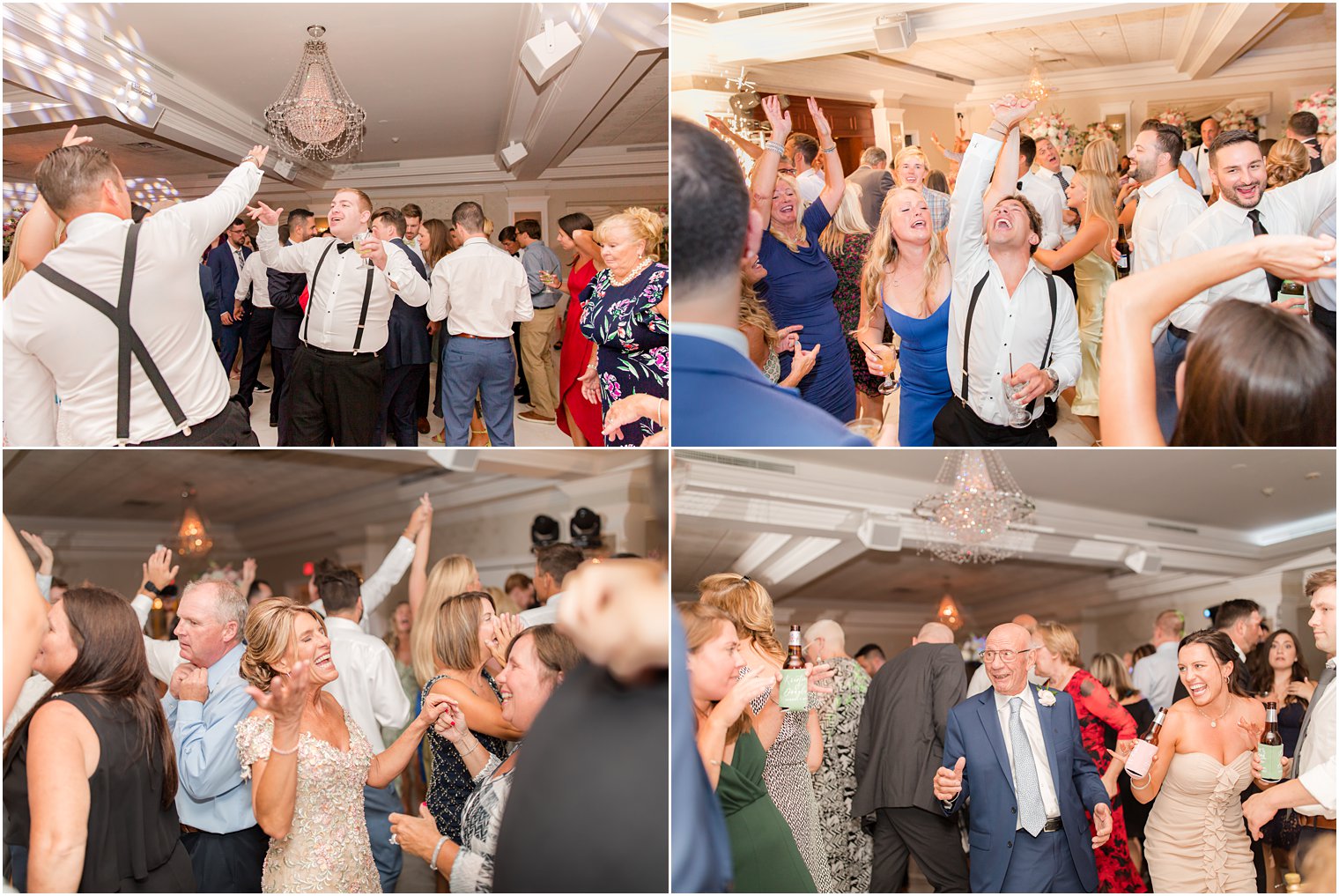 wedding guests dance during NJ reception at The English Manor