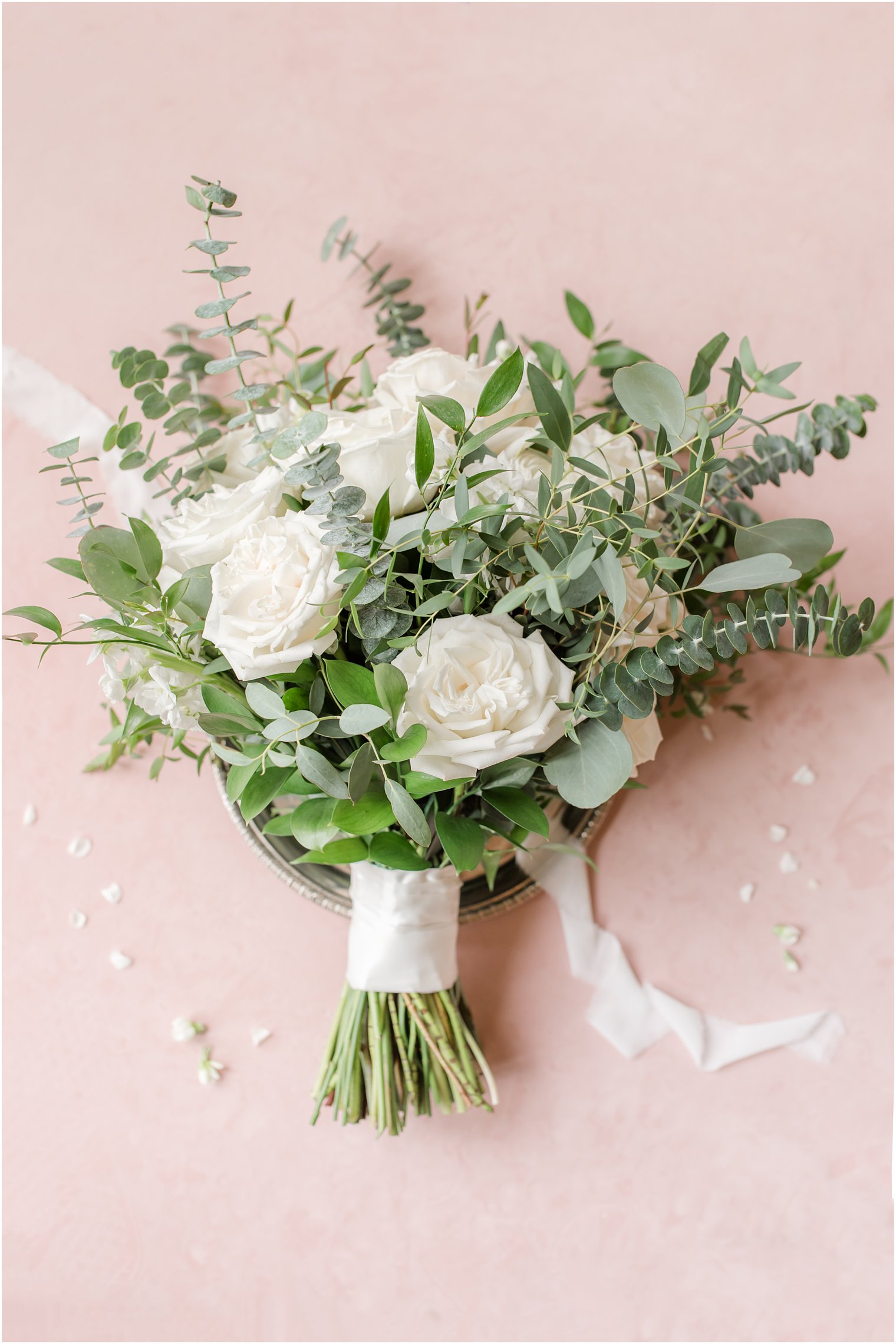 bride's ivory bouquet for summer NJ wedding