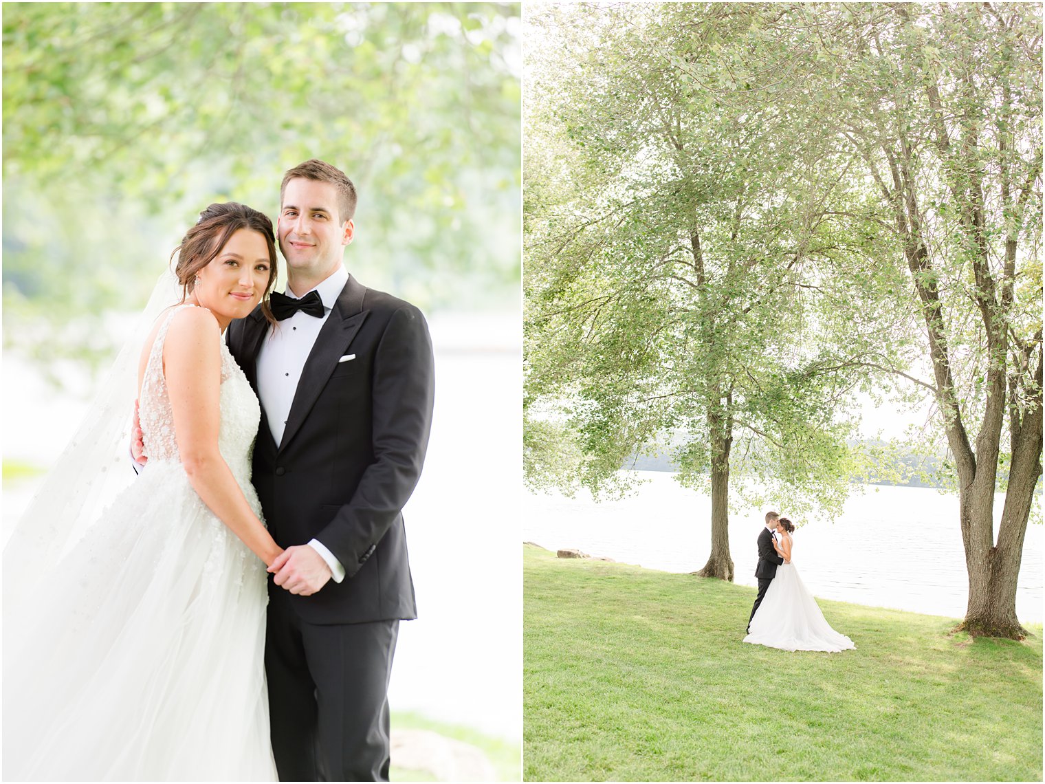 classic wedding portraits of bride and groom at Indian Trail Club