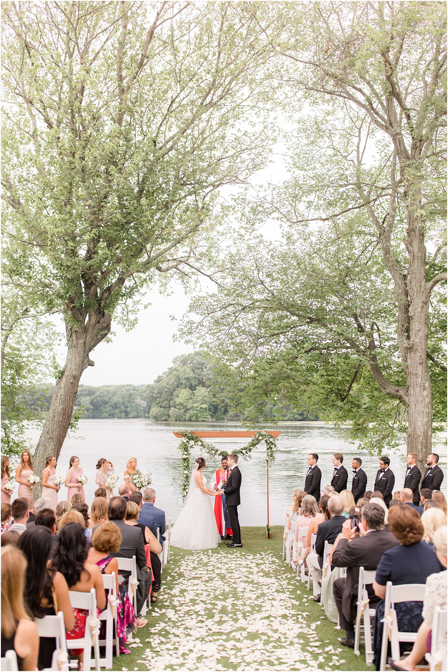 waterfront wedding ceremony in Franklin Lakes NJ