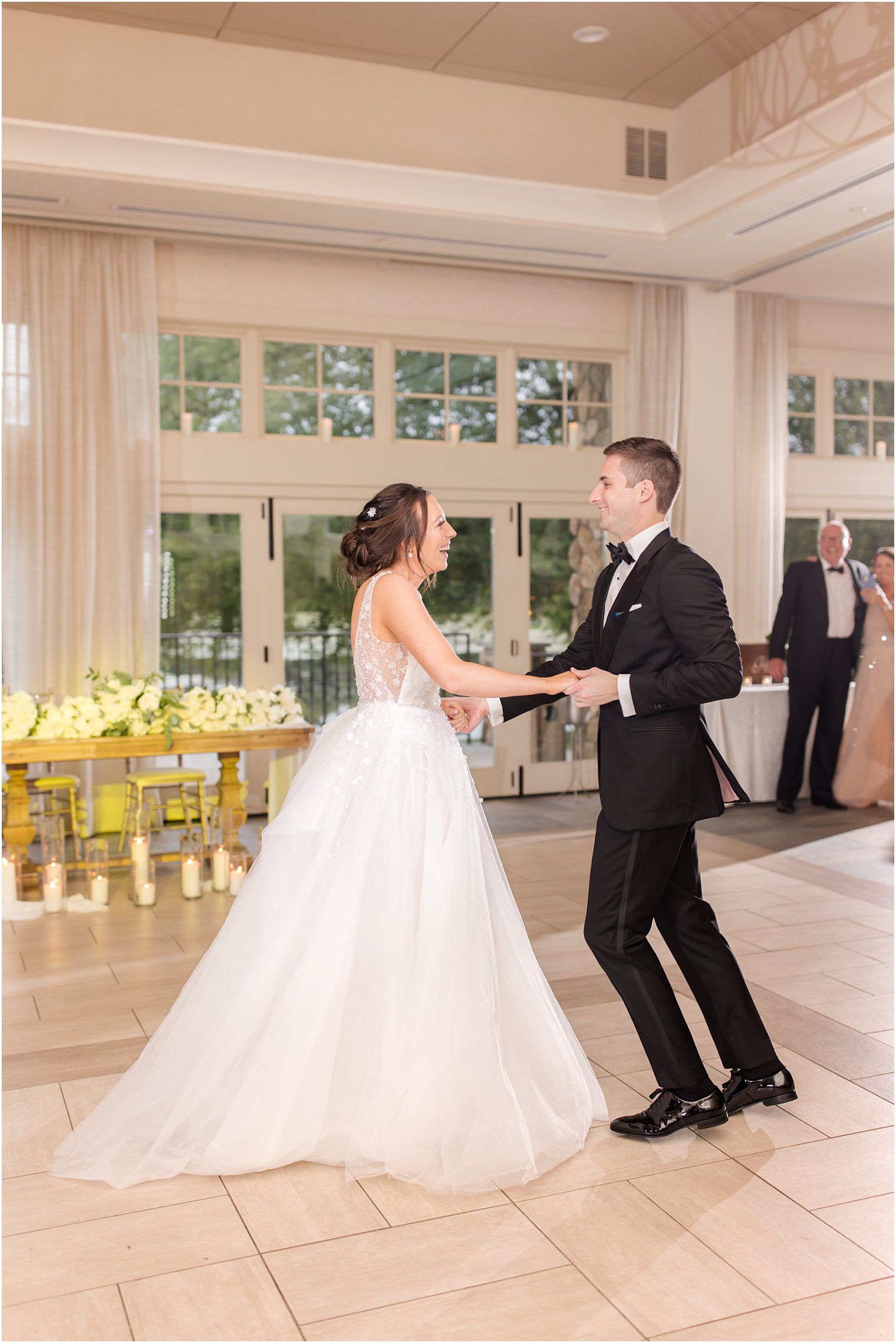 bride and groom dance during Franklin Lakes NJ wedding reception