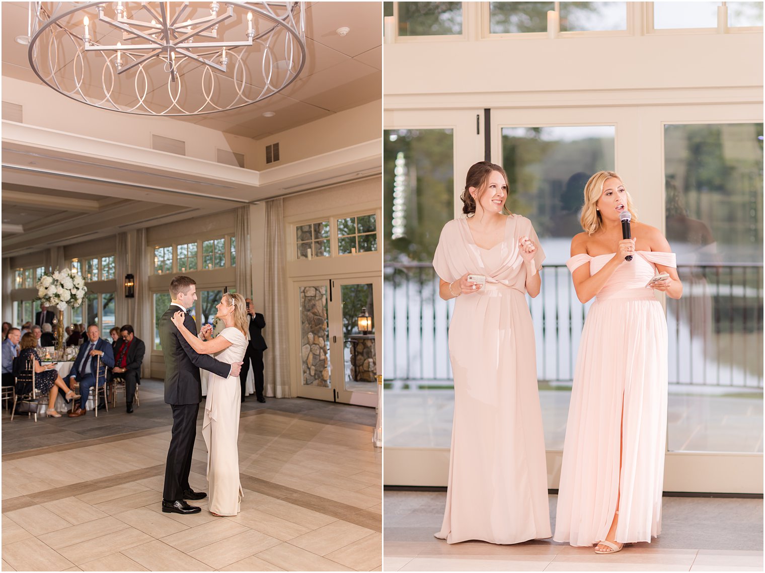 bridesmaids give toast during Franklin Lakes NJ wedding reception