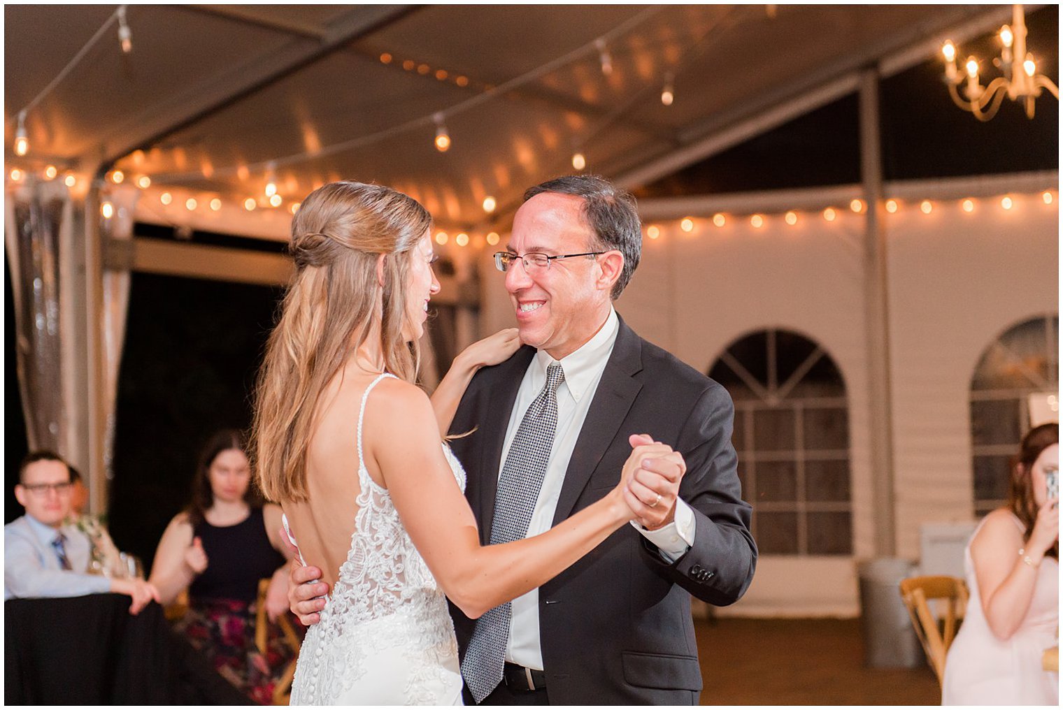 bride dances with father during Chesterfield NJ wedding reception