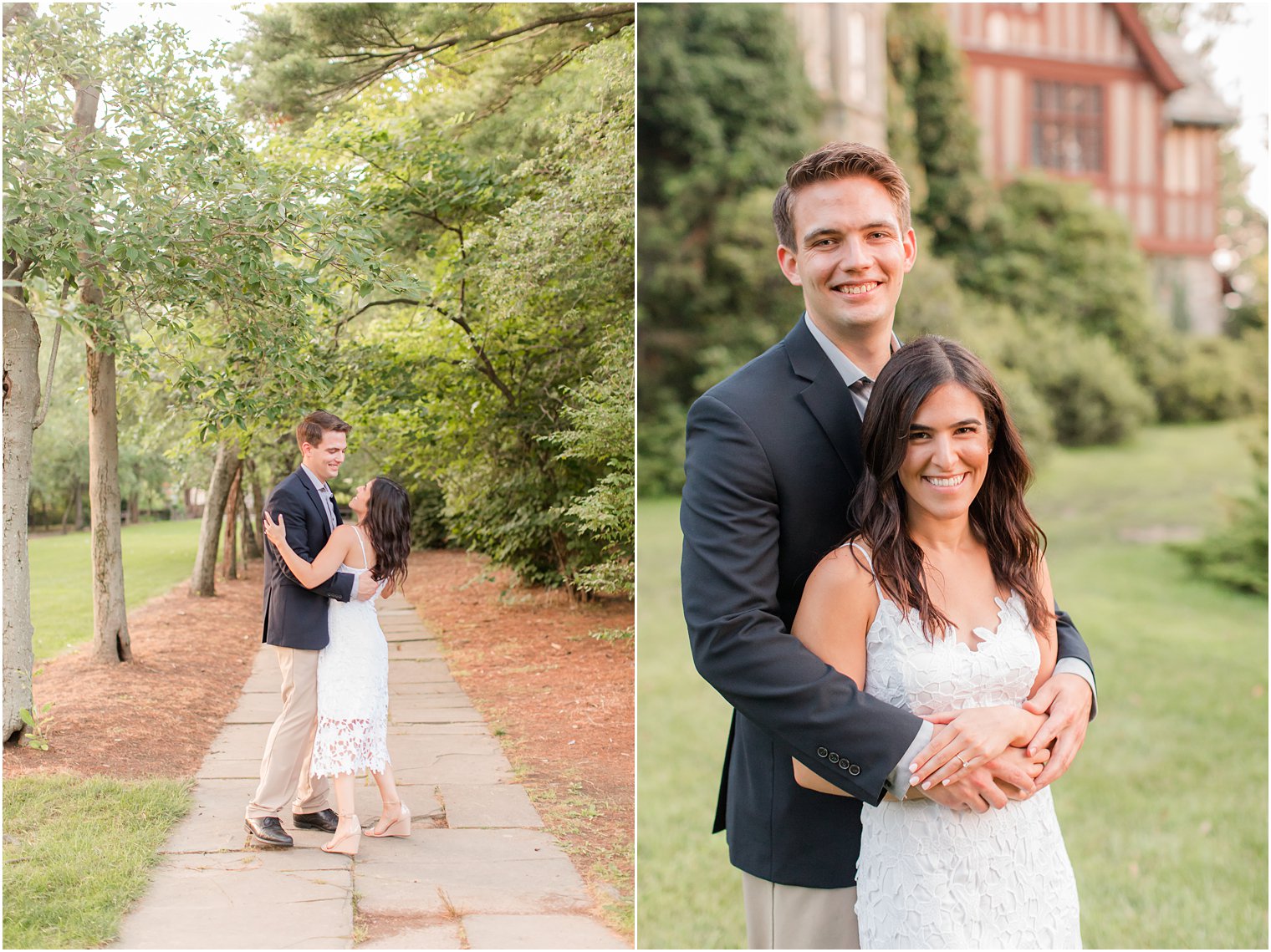 bride and groom dance during Skylands Manor engagement session