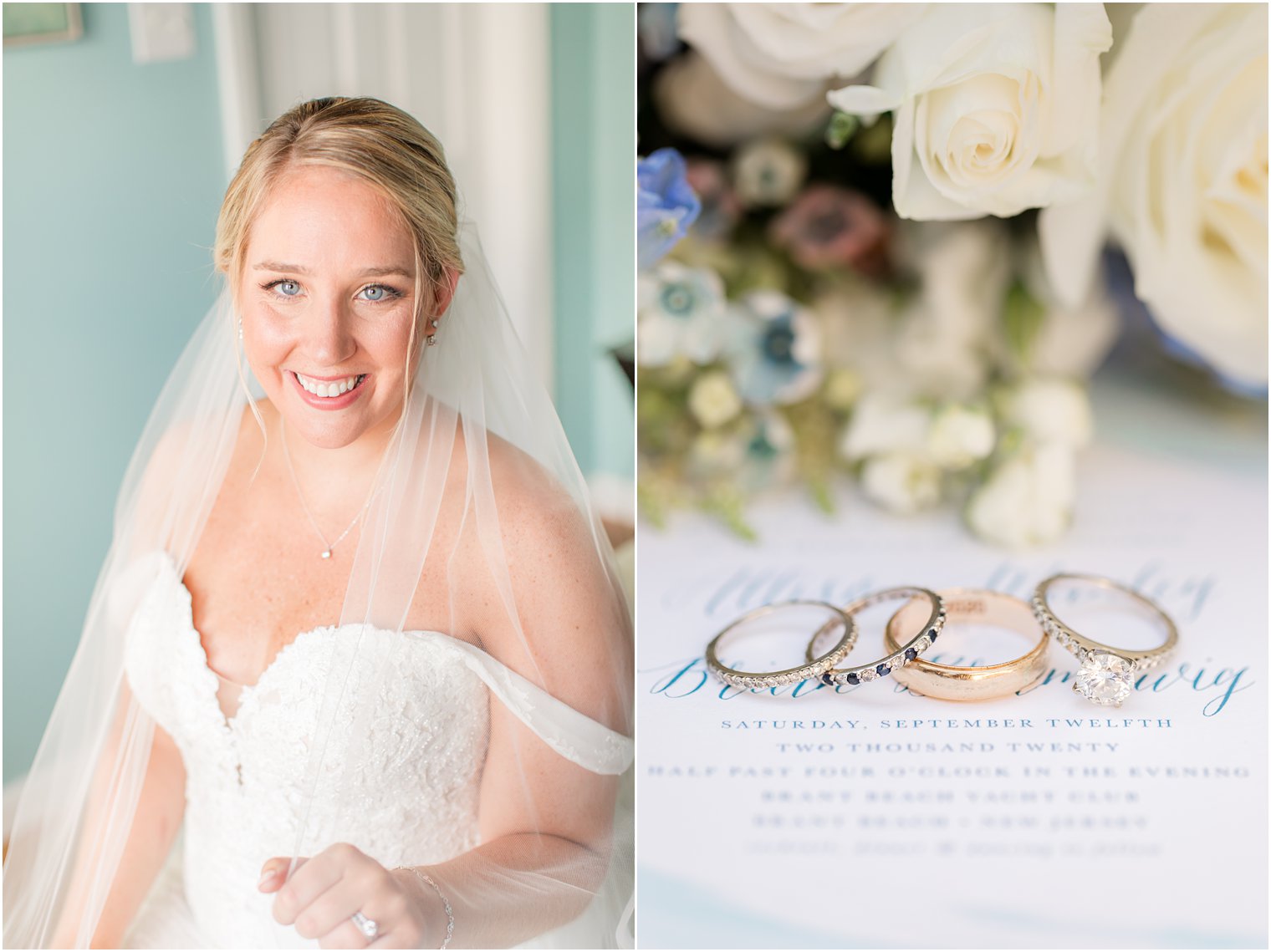 bridal portraits in LBI beach house