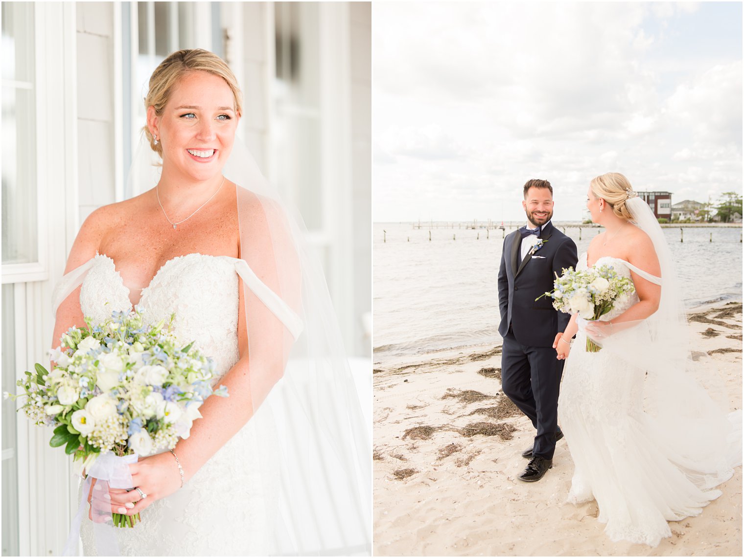 Brant Beach Yacht Club wedding portraits on the water