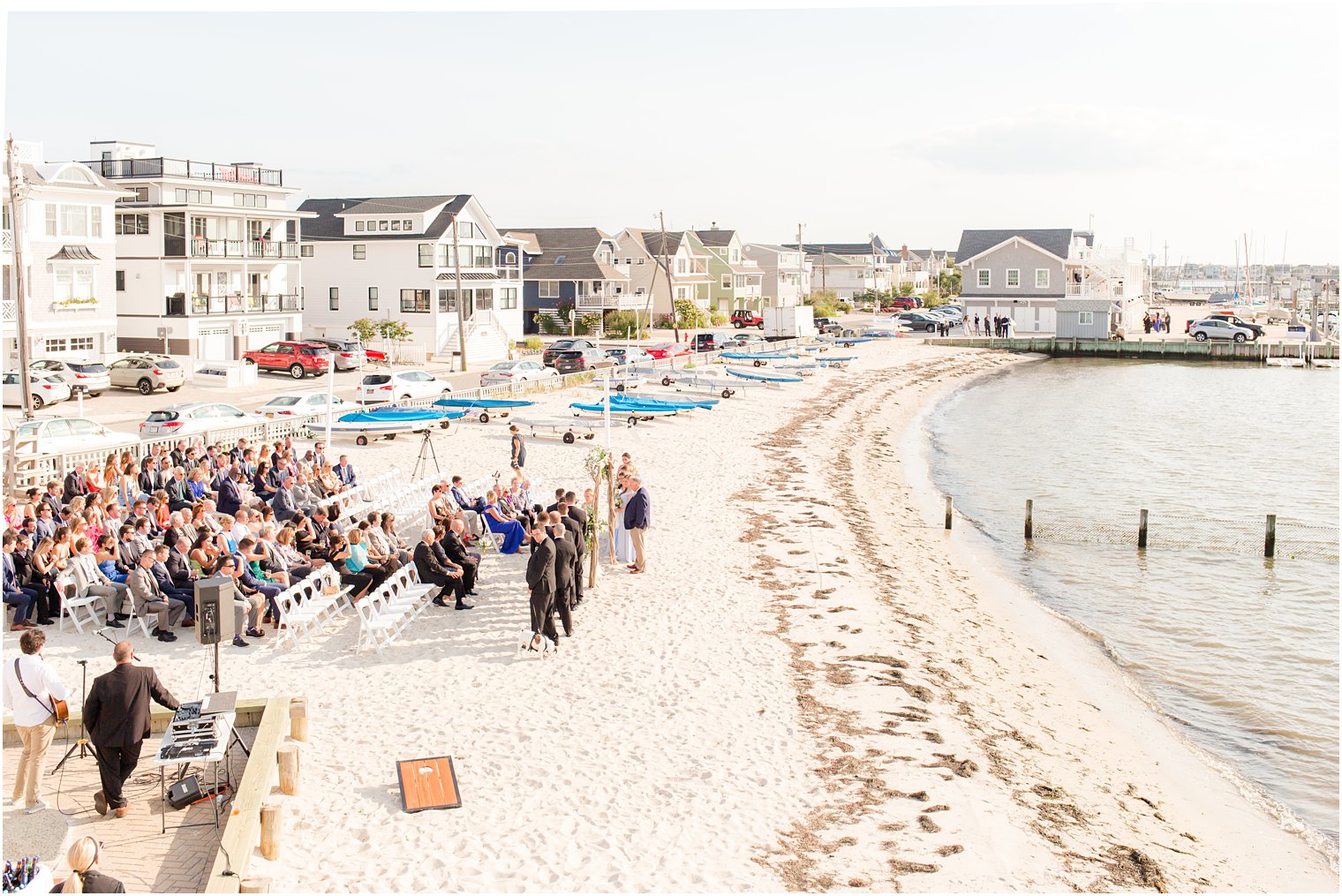 waterfront beach ceremony in Brant Beach