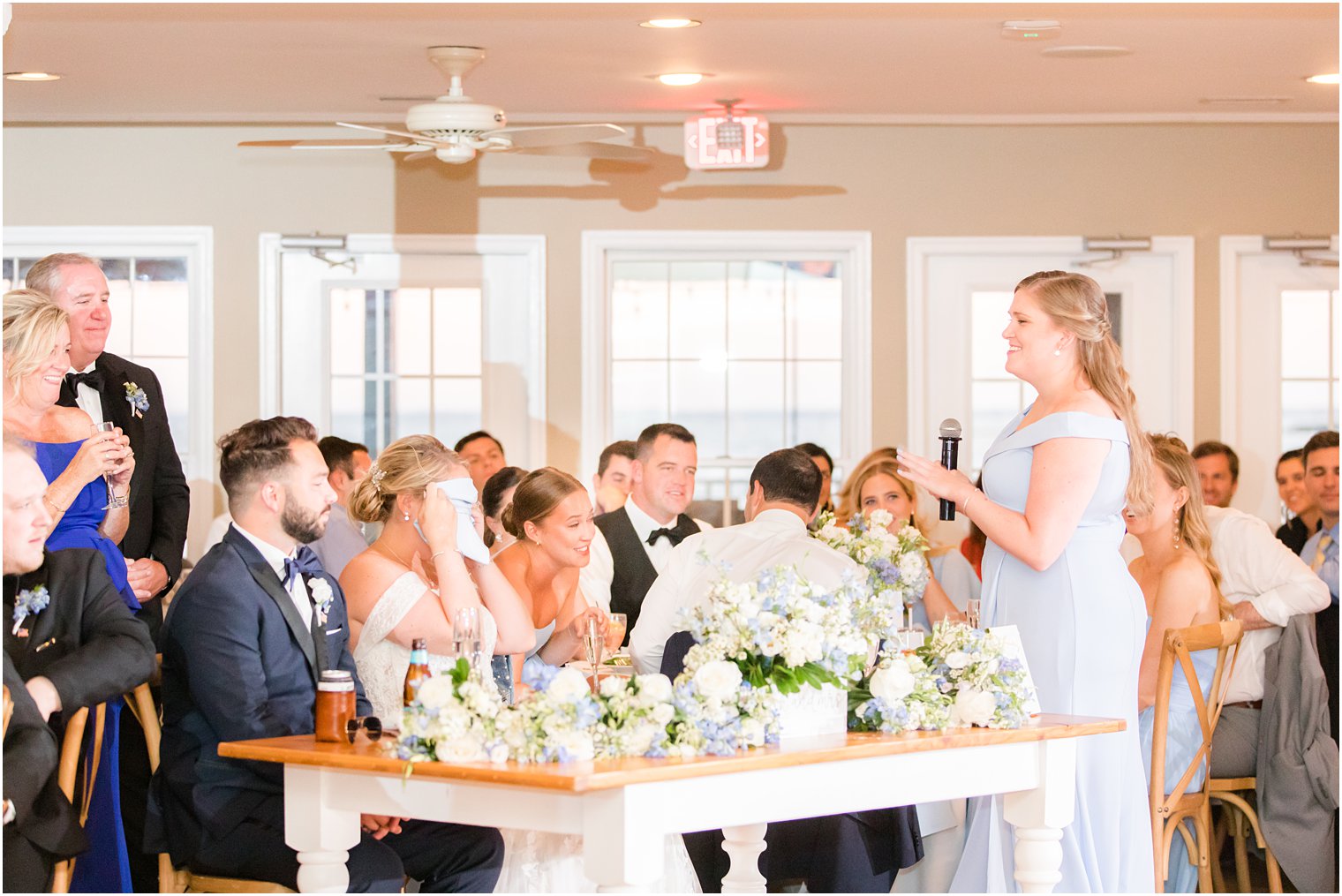 maid of honor's toast at wedding on LBI