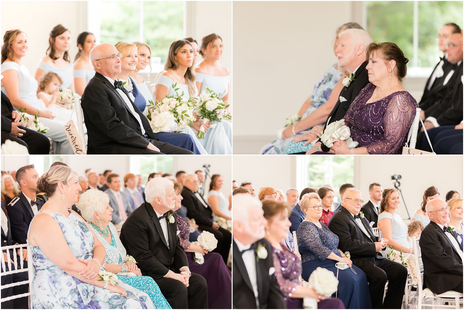 family watches East Brunswick NJ wedding ceremony in chapel