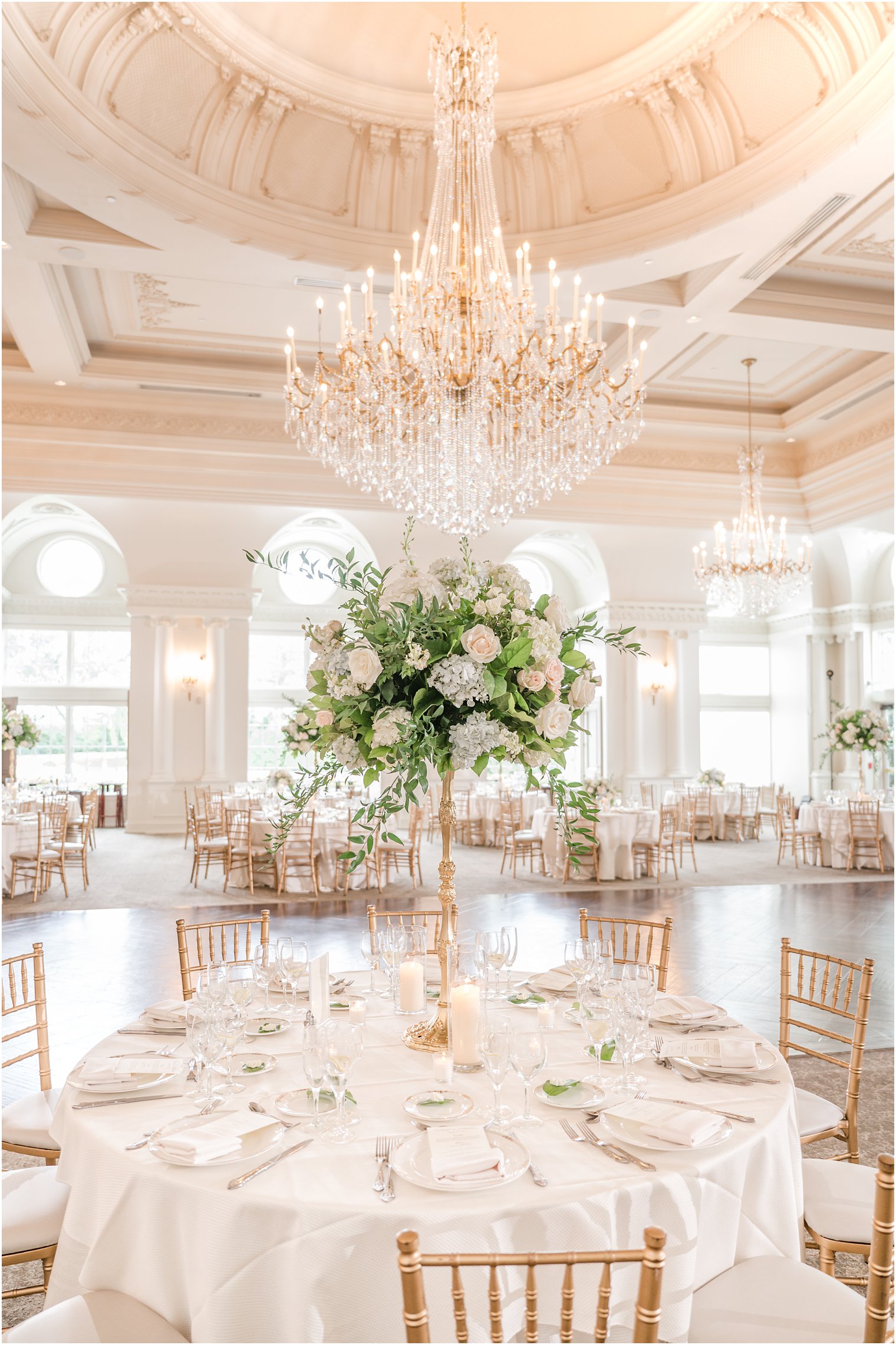 ivory and gold wedding reception details at Park Chateau Estate