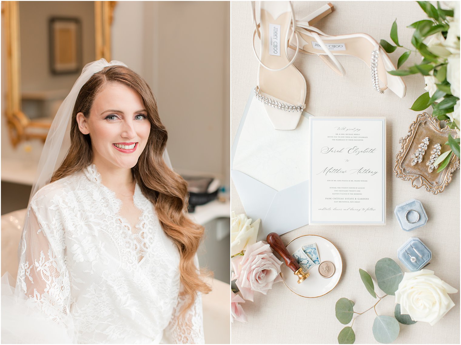 bride's details for Park Chateau Estate wedding day