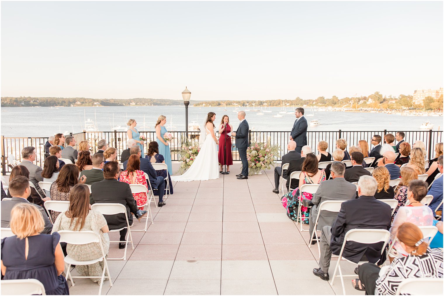 outdoor waterfront wedding ceremony in Red Bank NJ