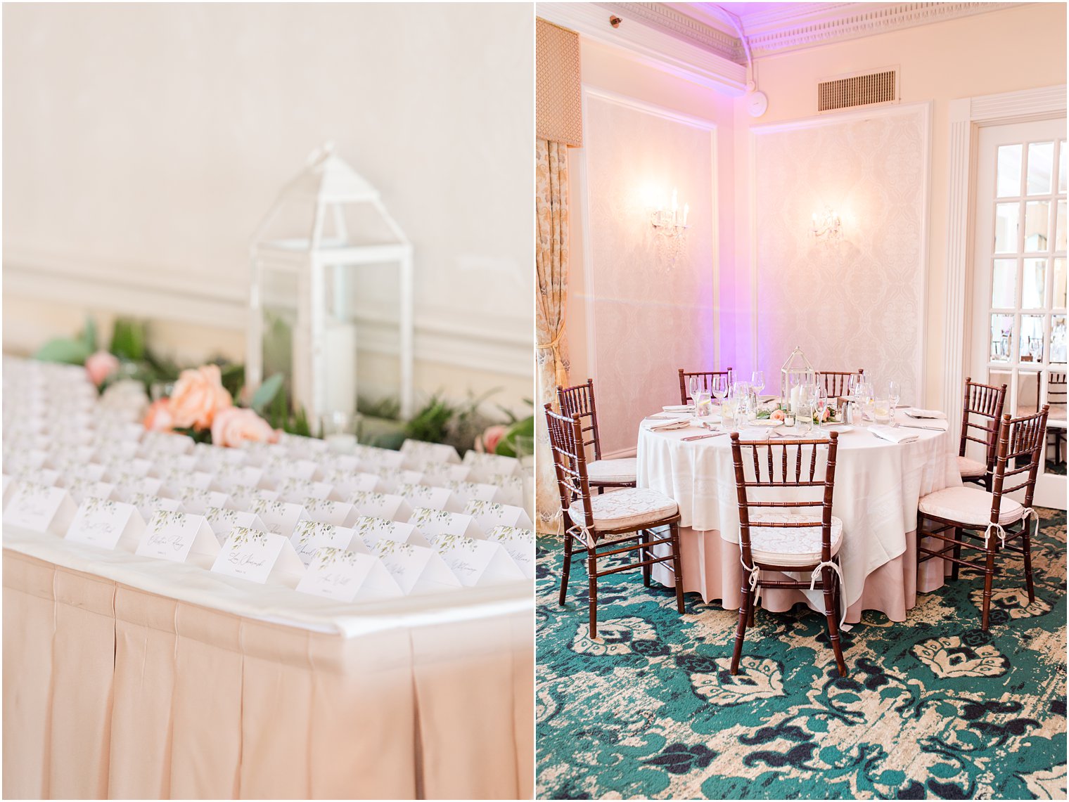 seating cards and table setting at Molly Pitcher Inn