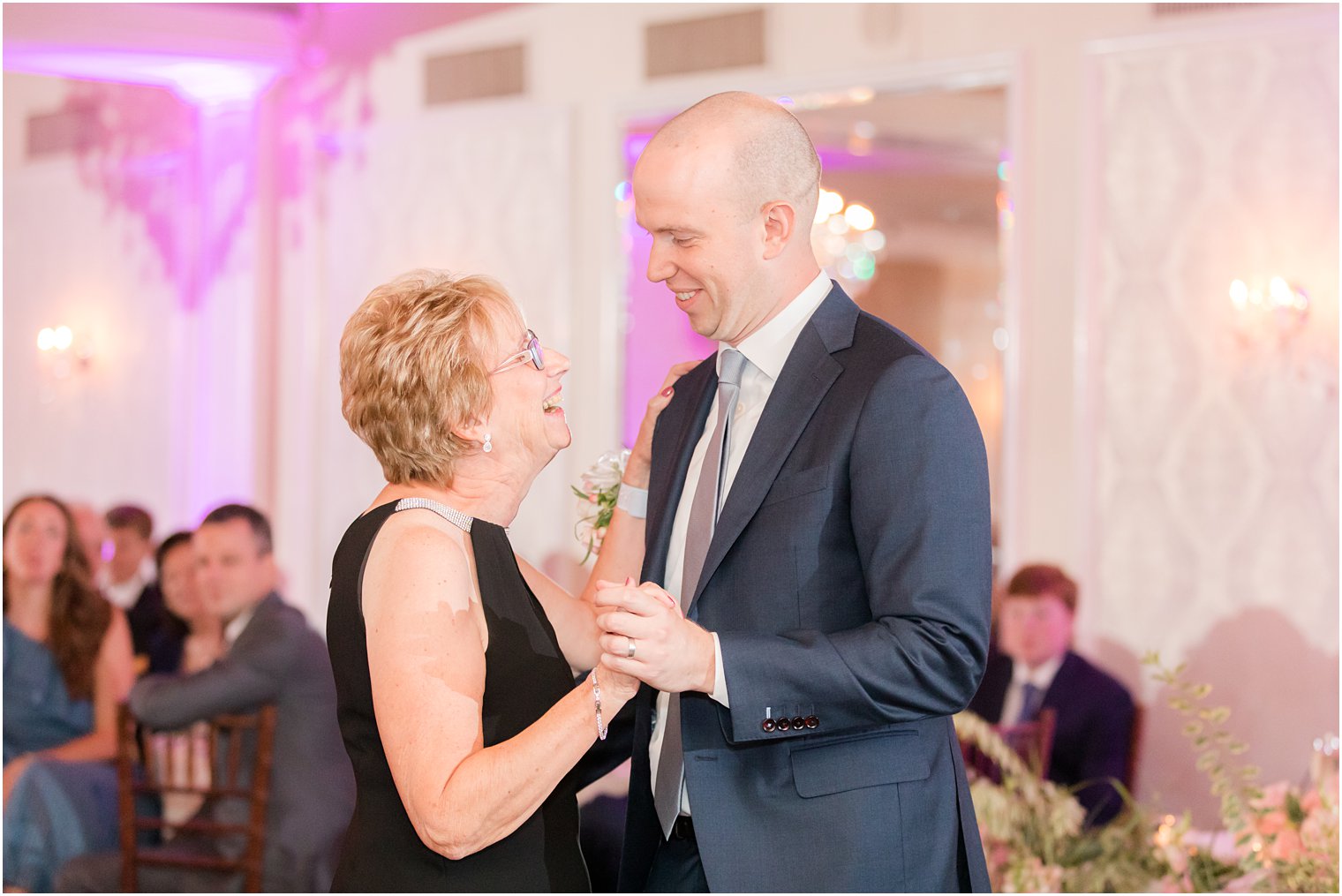 groom dances with mom during Red Bank NJ wedding reception