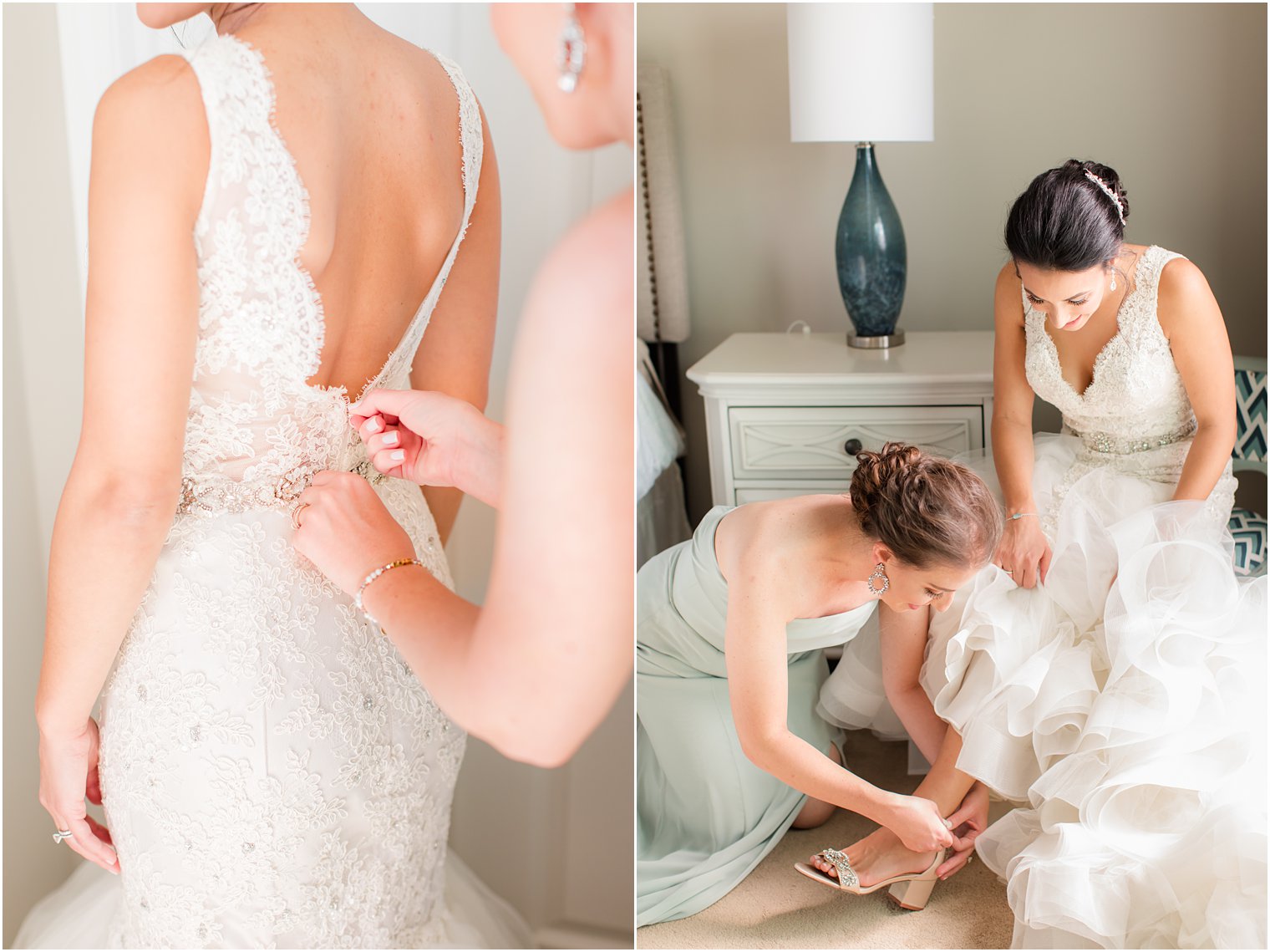 bride prepares for Clarks Landing wedding day in New Jersey