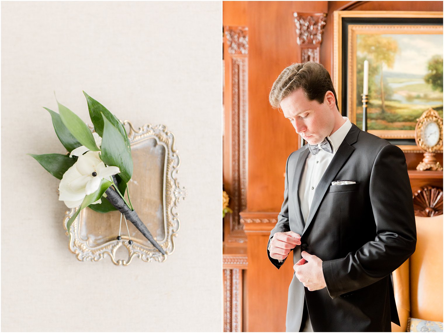 groom prepares for Farmingdale NJ wedding day