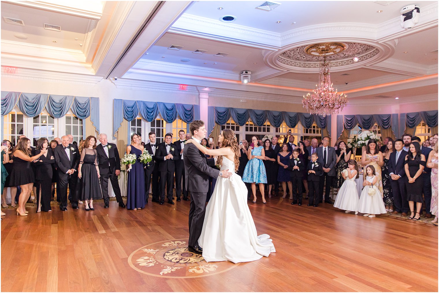 bride and groom dance during Farmingdale NJ wedding reception