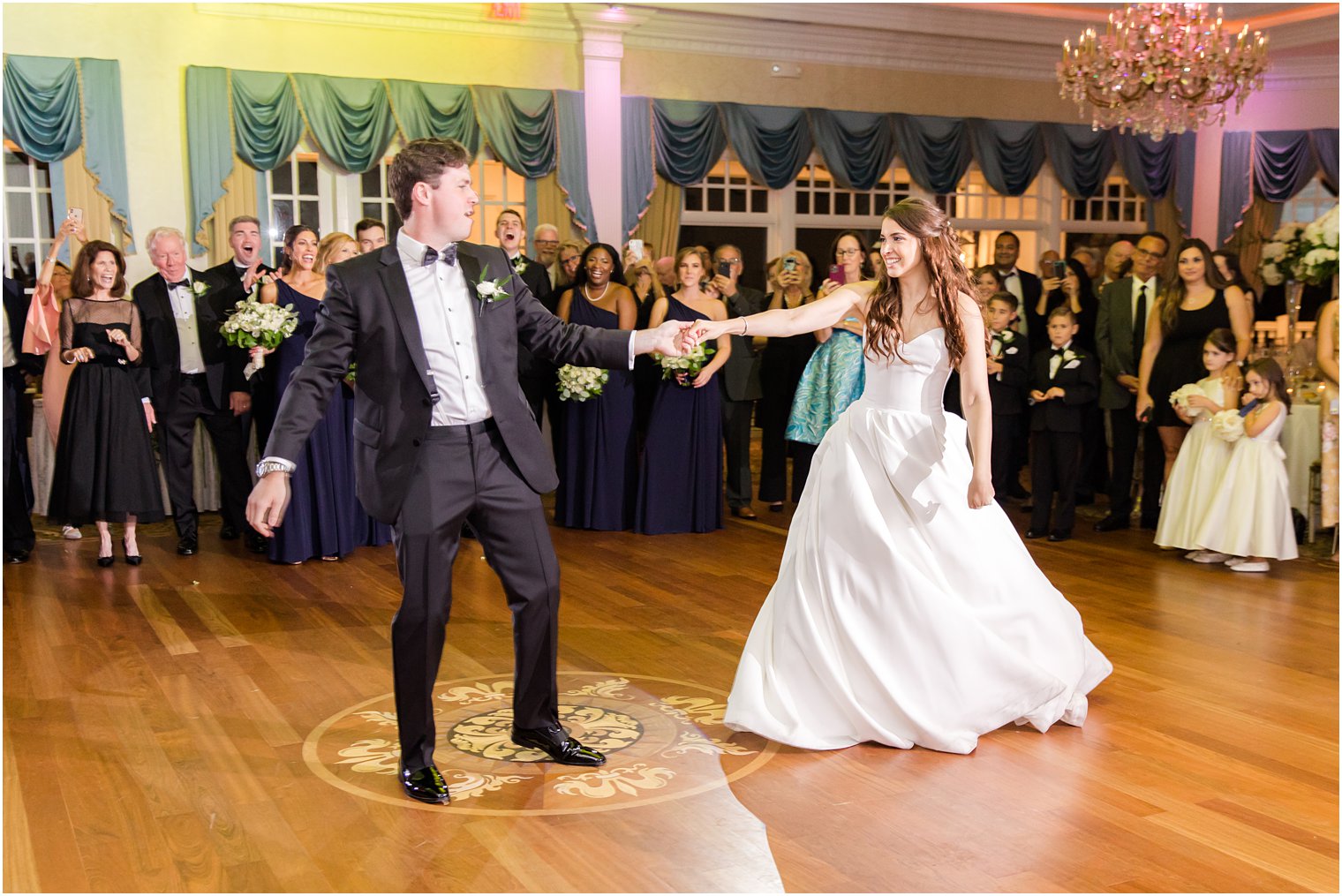 newlyweds dance during Farmingdale NJ wedding reception