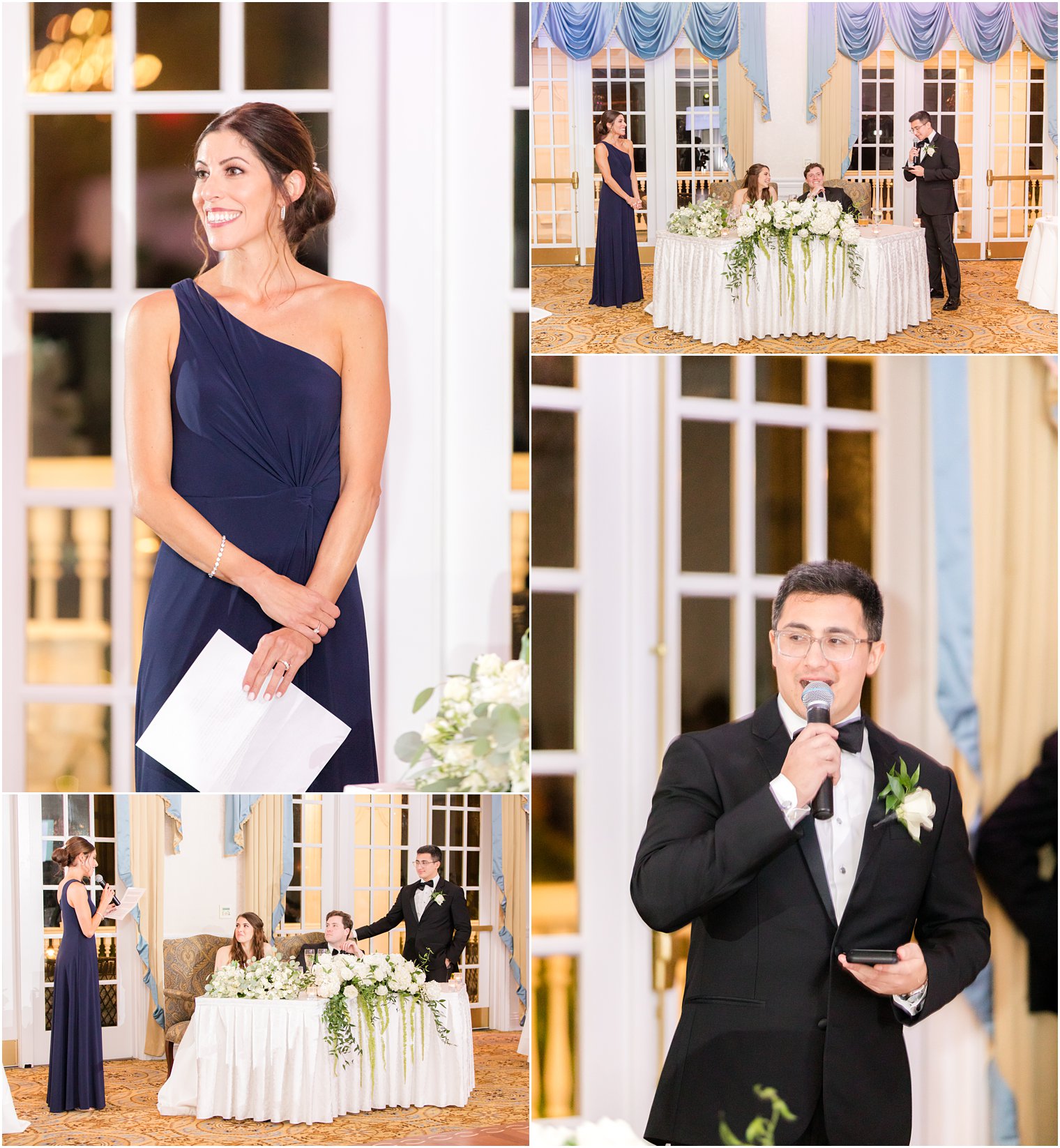 speeches for bride and groom during Farmingdale NJ wedding reception